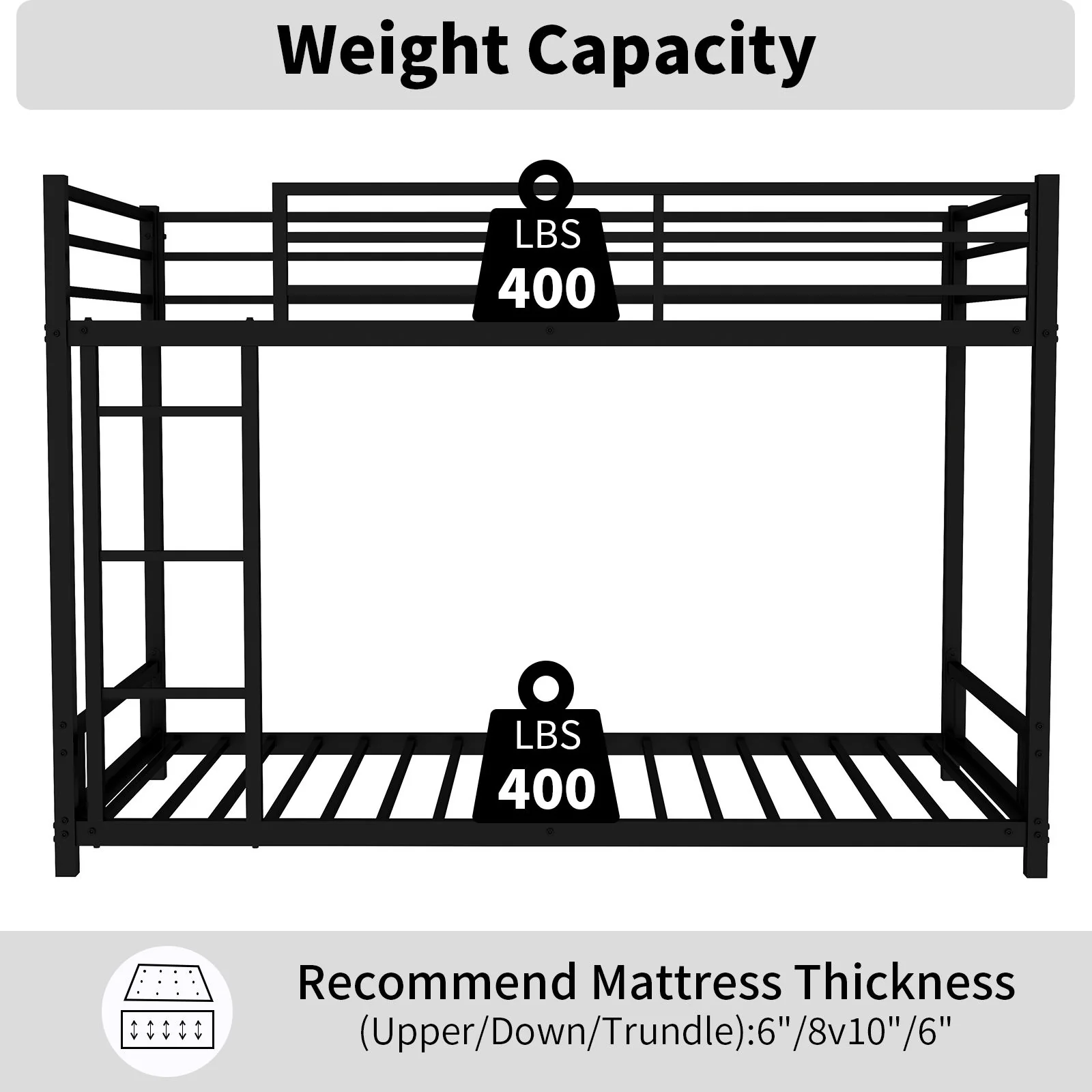 Bunk Bed With Noise Reduction And Safety Guardrail - Image 16