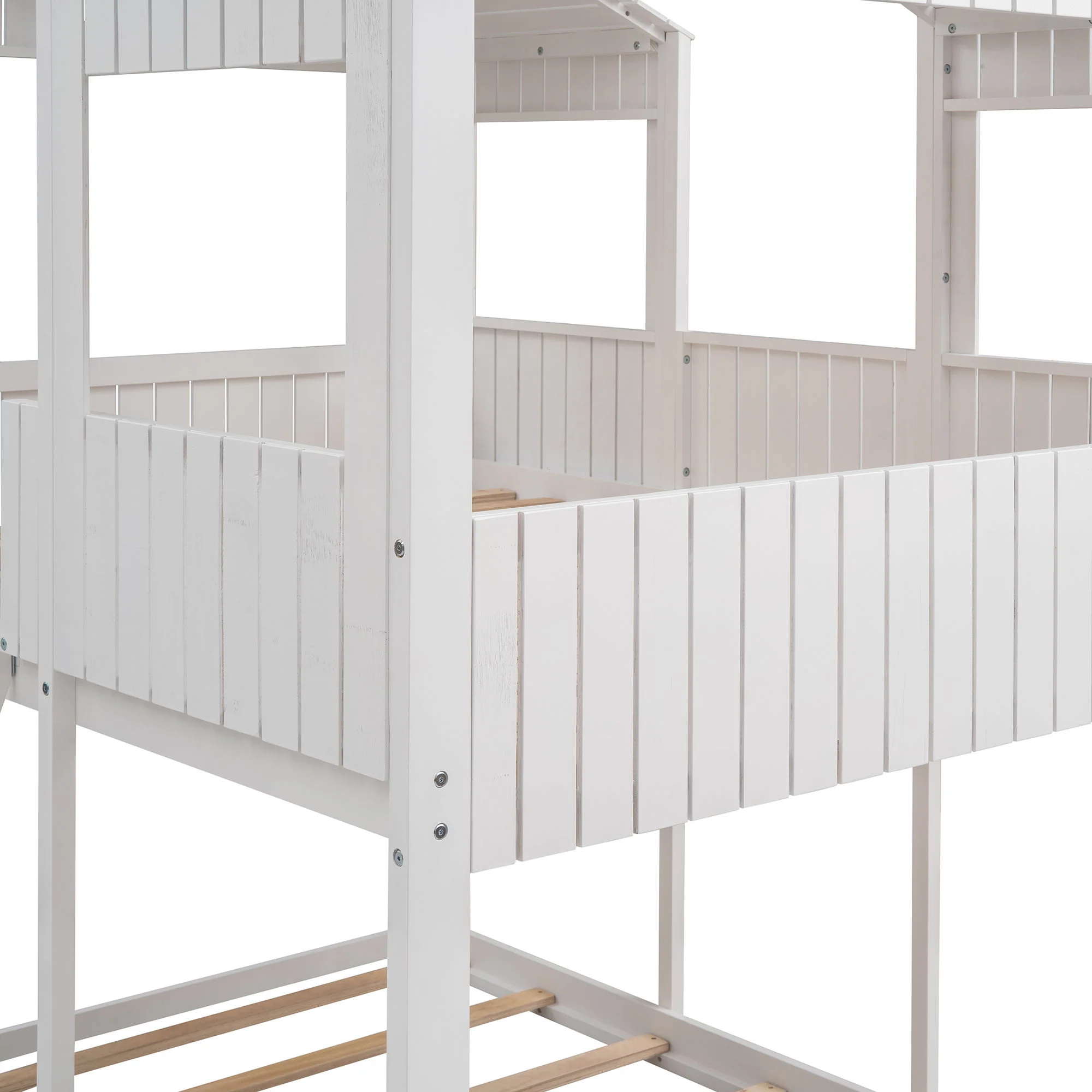 Bunk Bed With Roof, Window, Guardrail, Ladder - Image 17