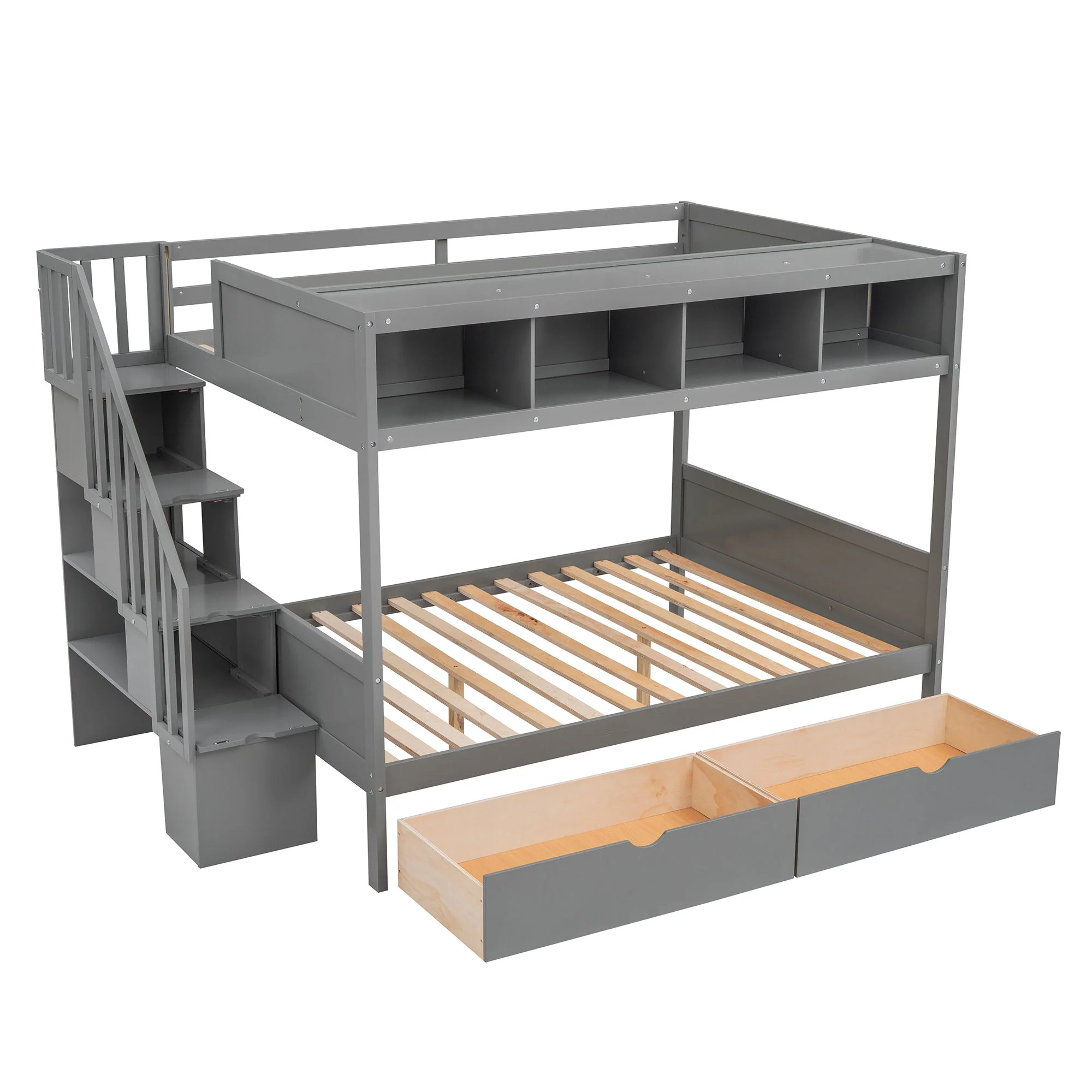 Bunk Bed With Shelfs, Storage Staircase And 2 Drawers - Image 10