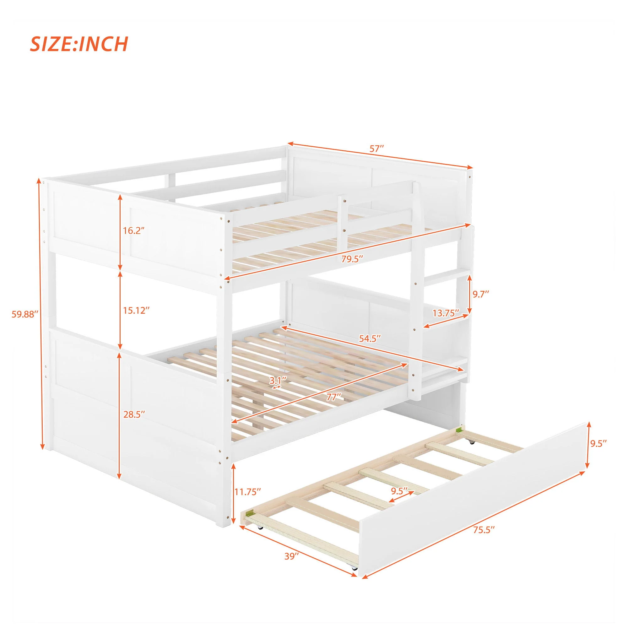 Bunk Bed With Twin Size Trundle - Image 9
