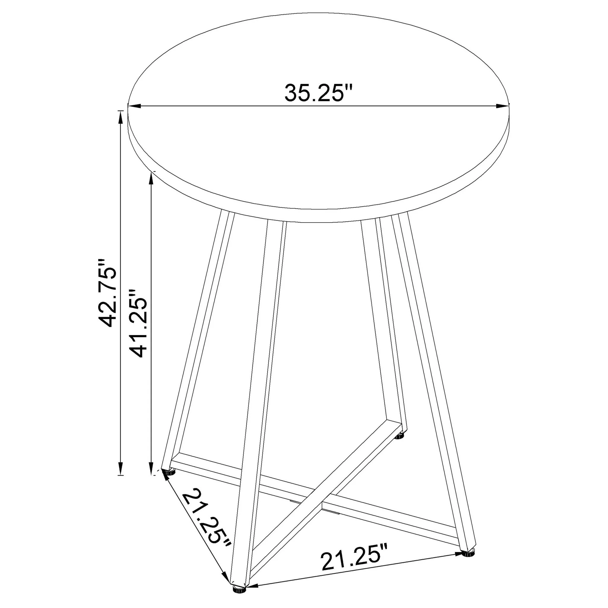Burkhart - Round Height Bistro Bar Table - Brown Oak - Image 2