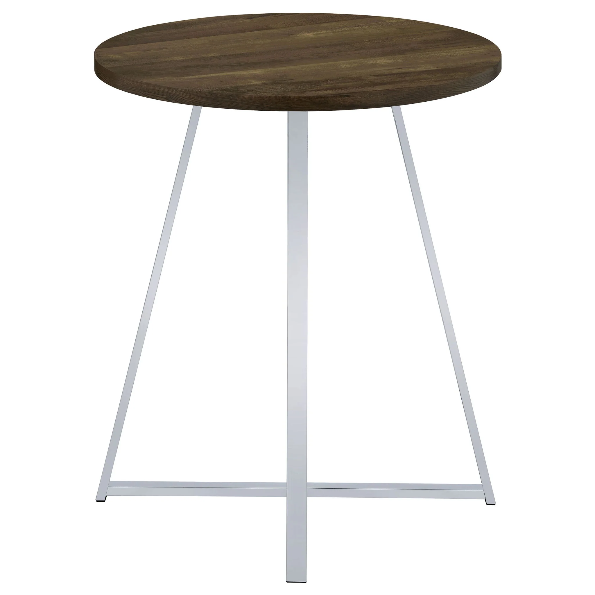 Burkhart - Round Height Bistro Bar Table - Brown Oak - Image 5