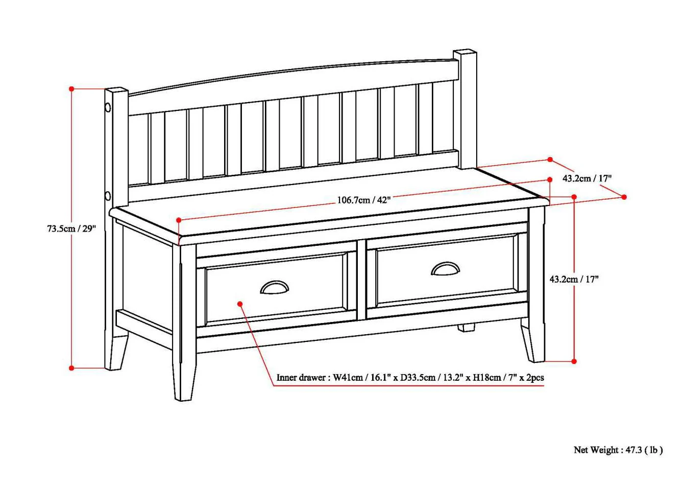 Burlington - Entryway Storage Bench With Drawers - Image 9