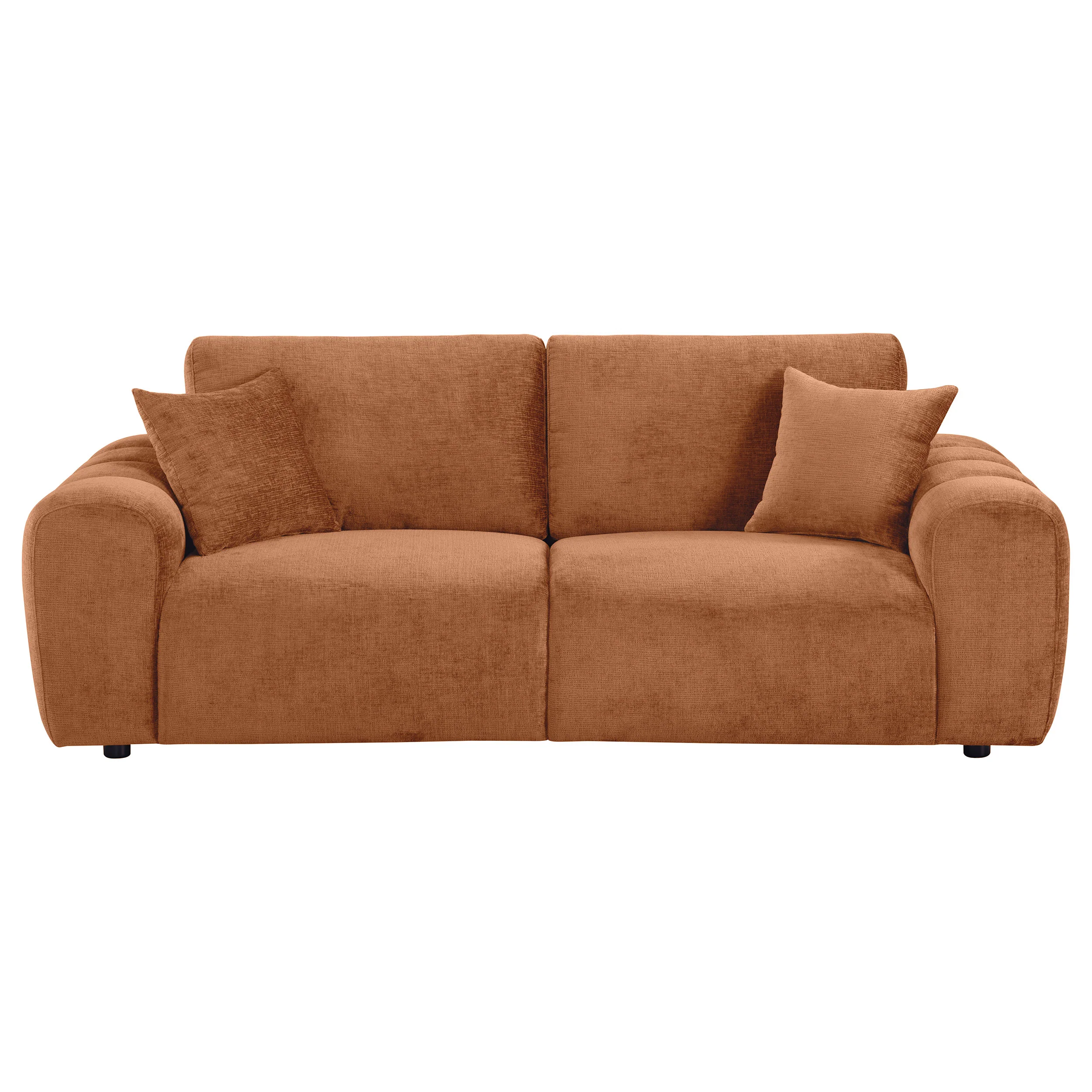 Burnett Chenille Upholstered Wide Arm Sofa in Burnt Orange - Image 3