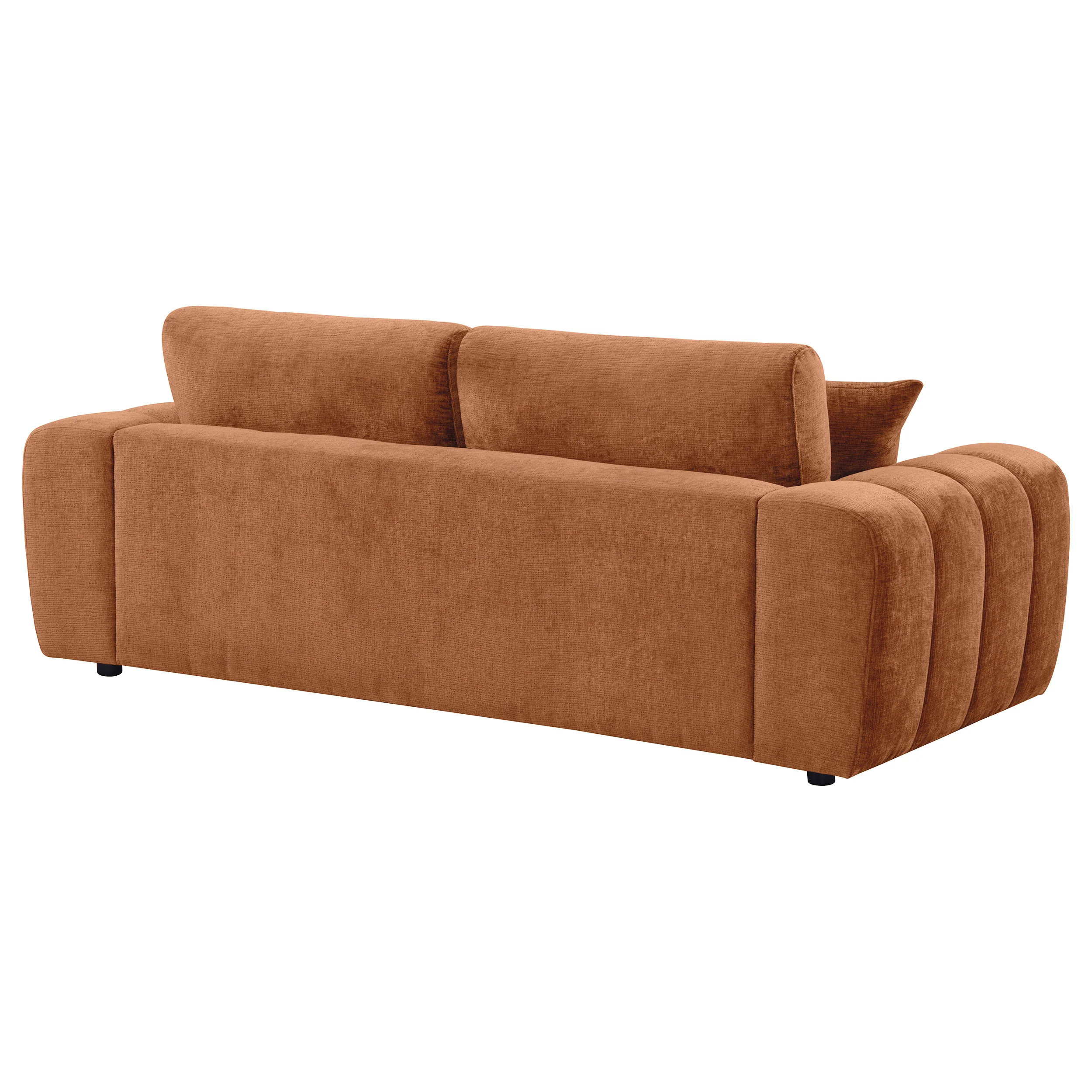Burnett Chenille Upholstered Wide Arm Sofa in Burnt Orange - Image 9