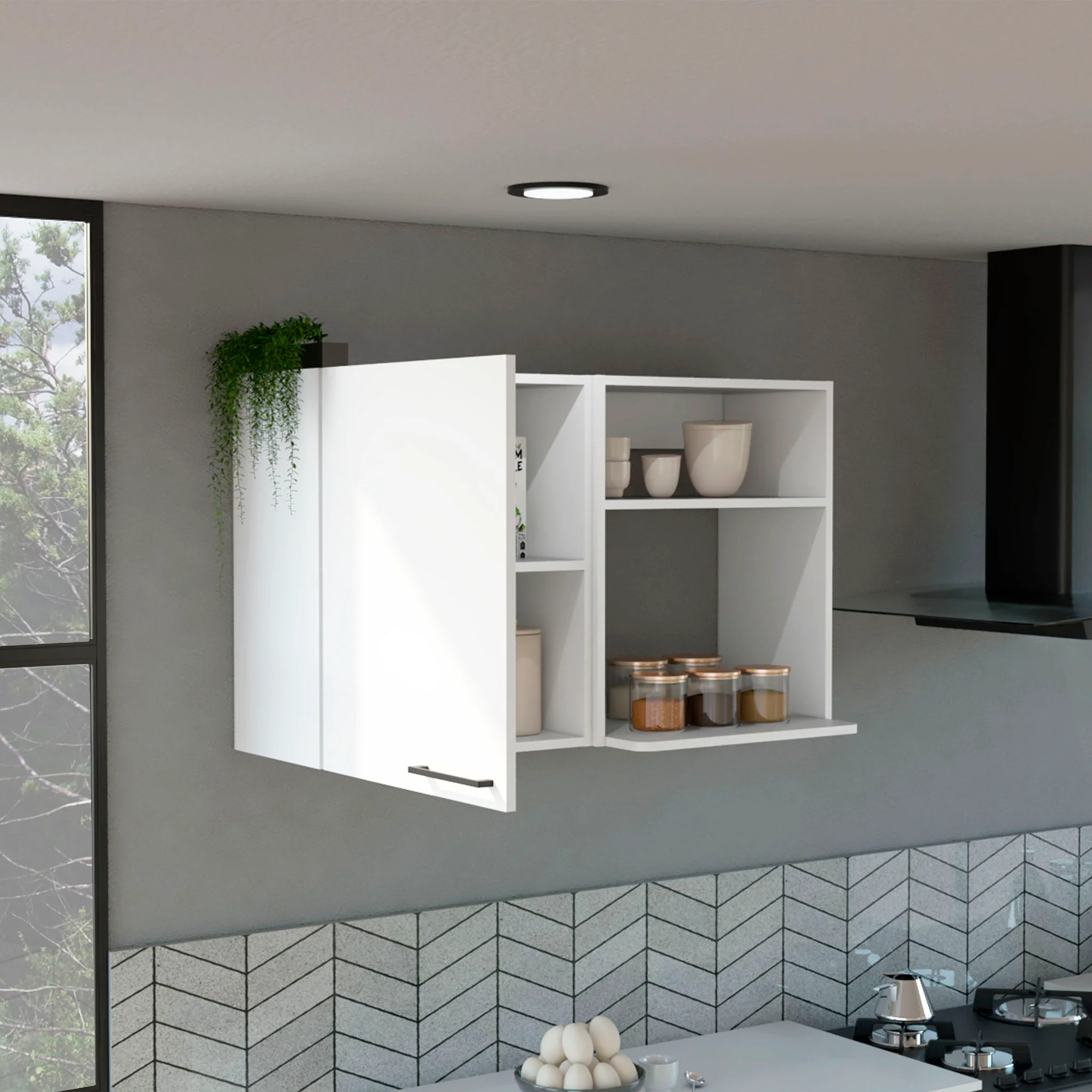 Burwood - Kitchen Wall Cabinet With 2 Doors And Shelves - White - Image 3