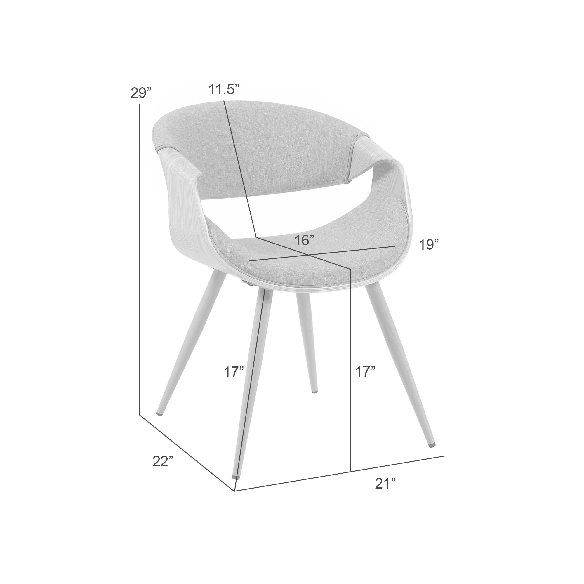 Butterfly - Upholstered Dining Chair - Brown Oak - Image 12