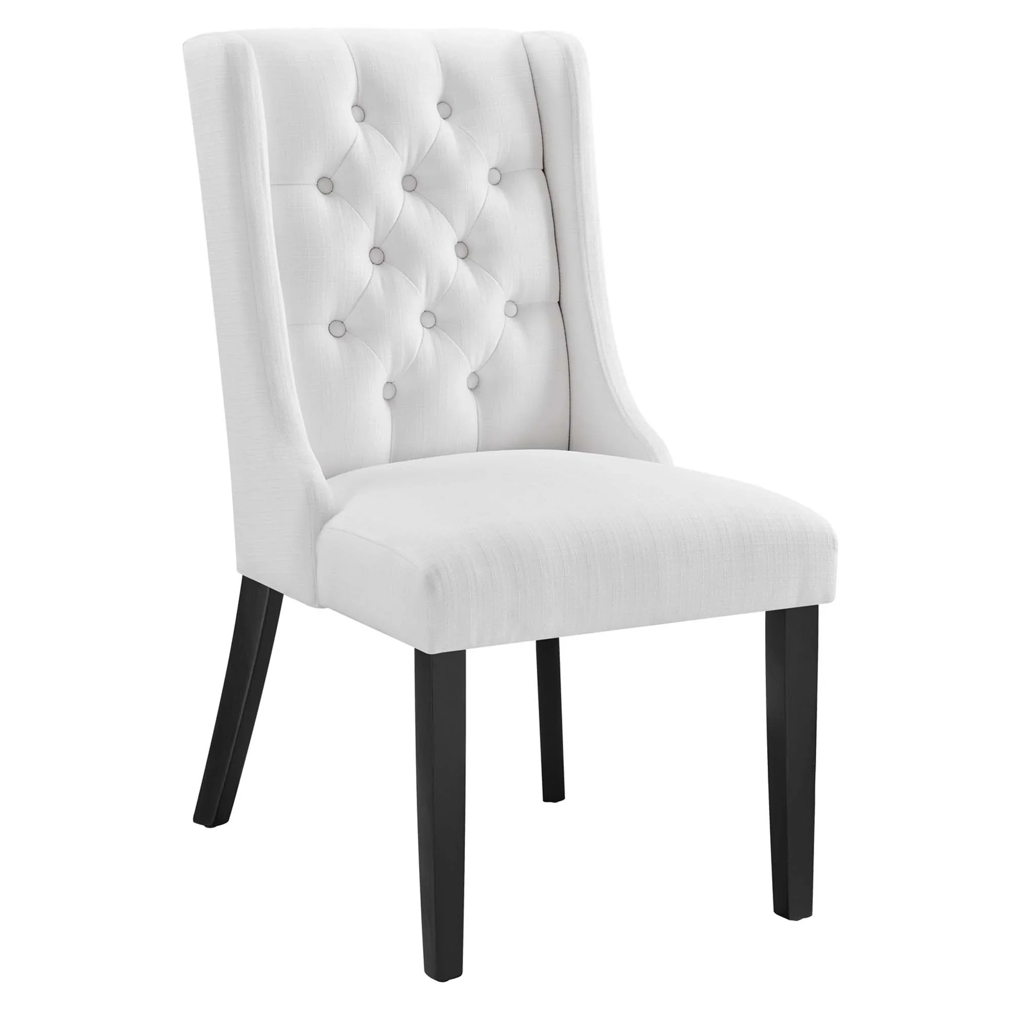 Button Tufted Fabric Dining Side Chair with Wood Legs - Image 24