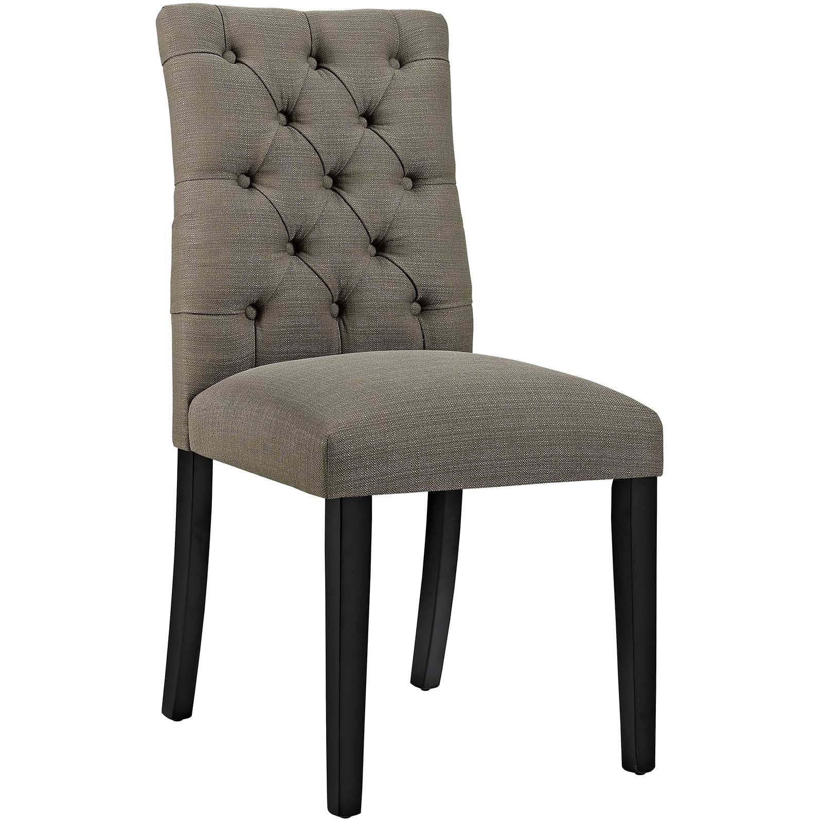Button Tufted Fabric Dining Side Chair with Wood Legs - Image 13