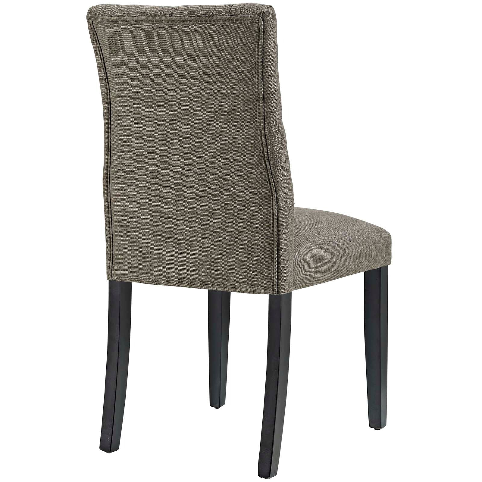 Button Tufted Fabric Dining Side Chair with Wood Legs - Image 15