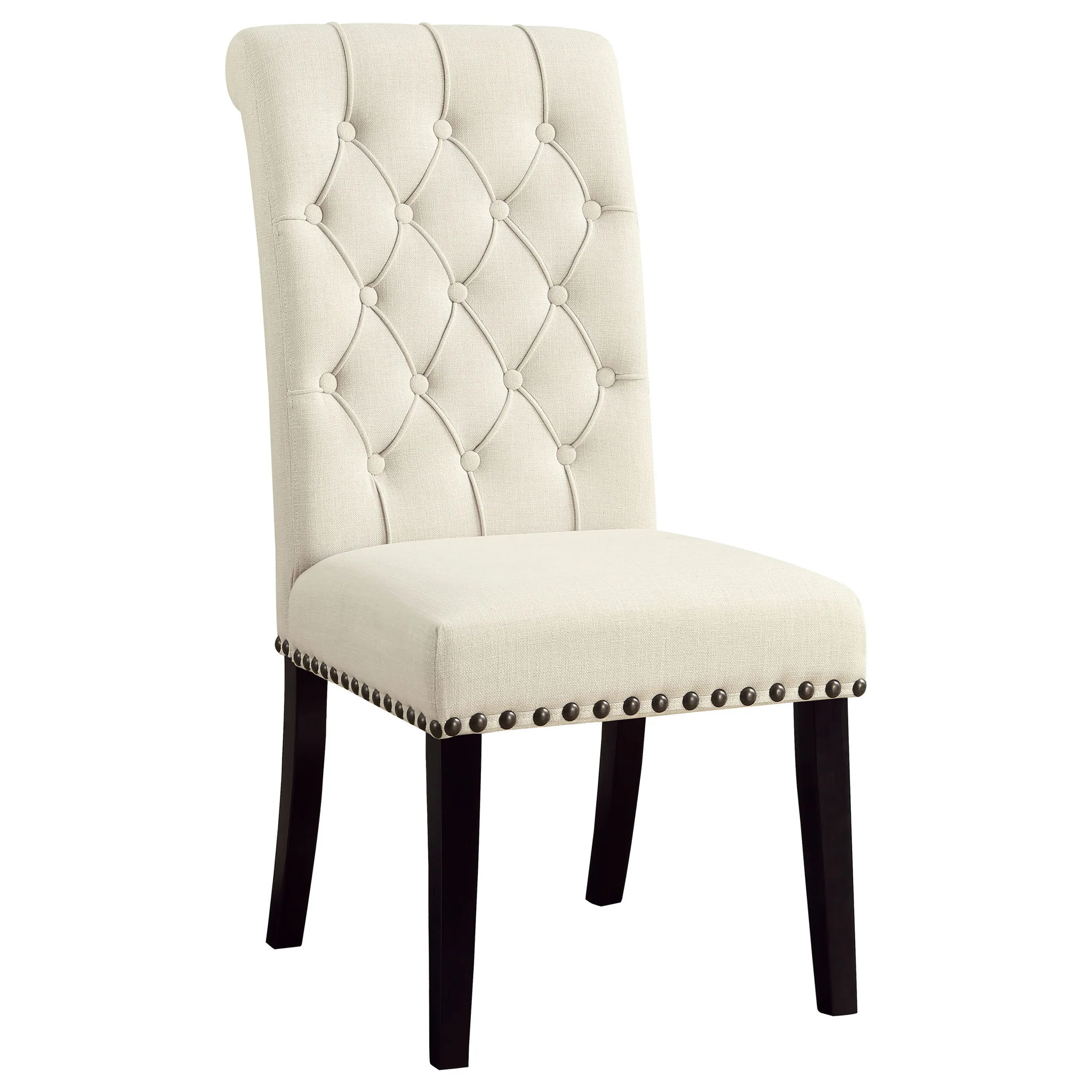 Button Tufted Side Chairs (Set of 2) - Beige - Image 5
