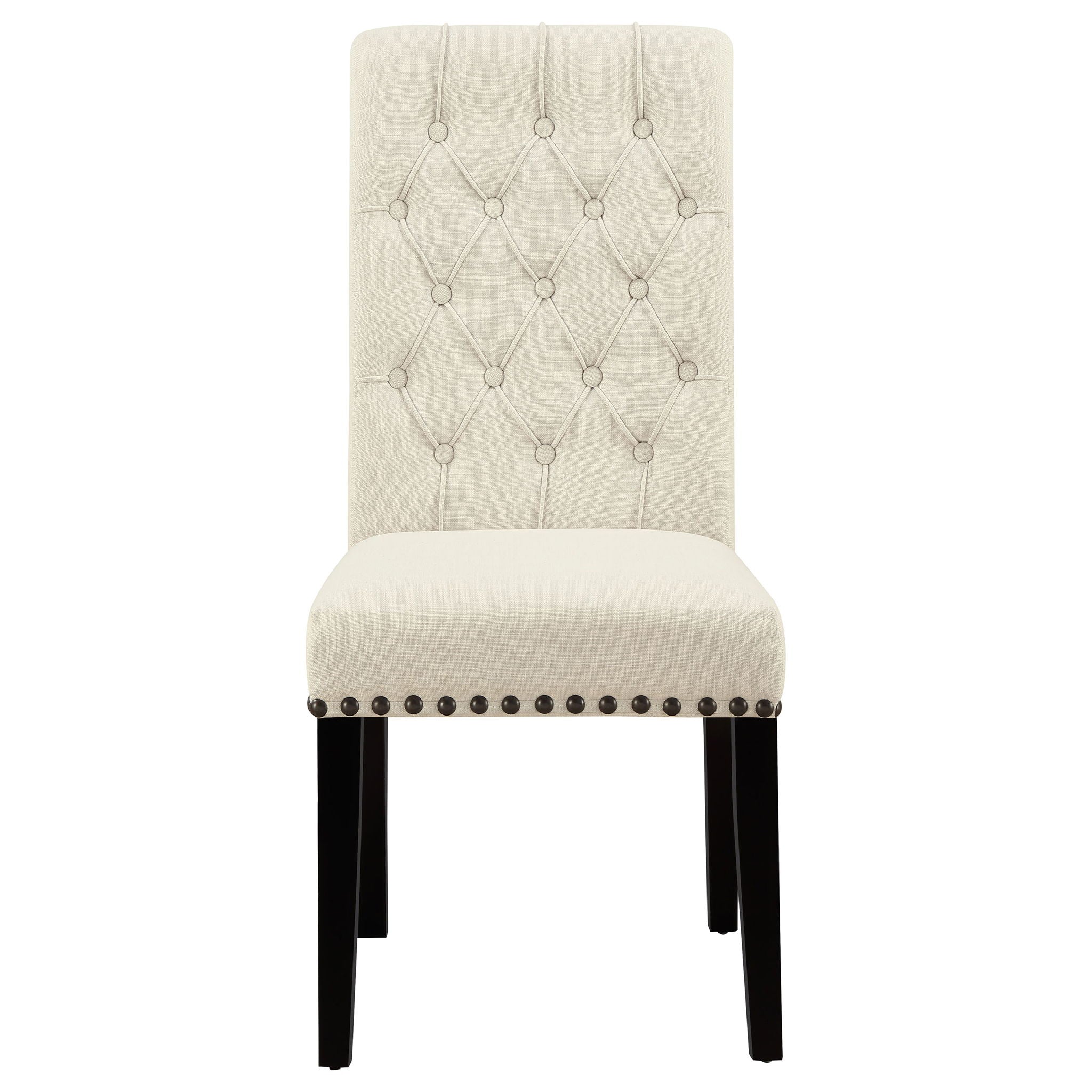 Button Tufted Side Chairs (Set of 2) - Beige - Image 9