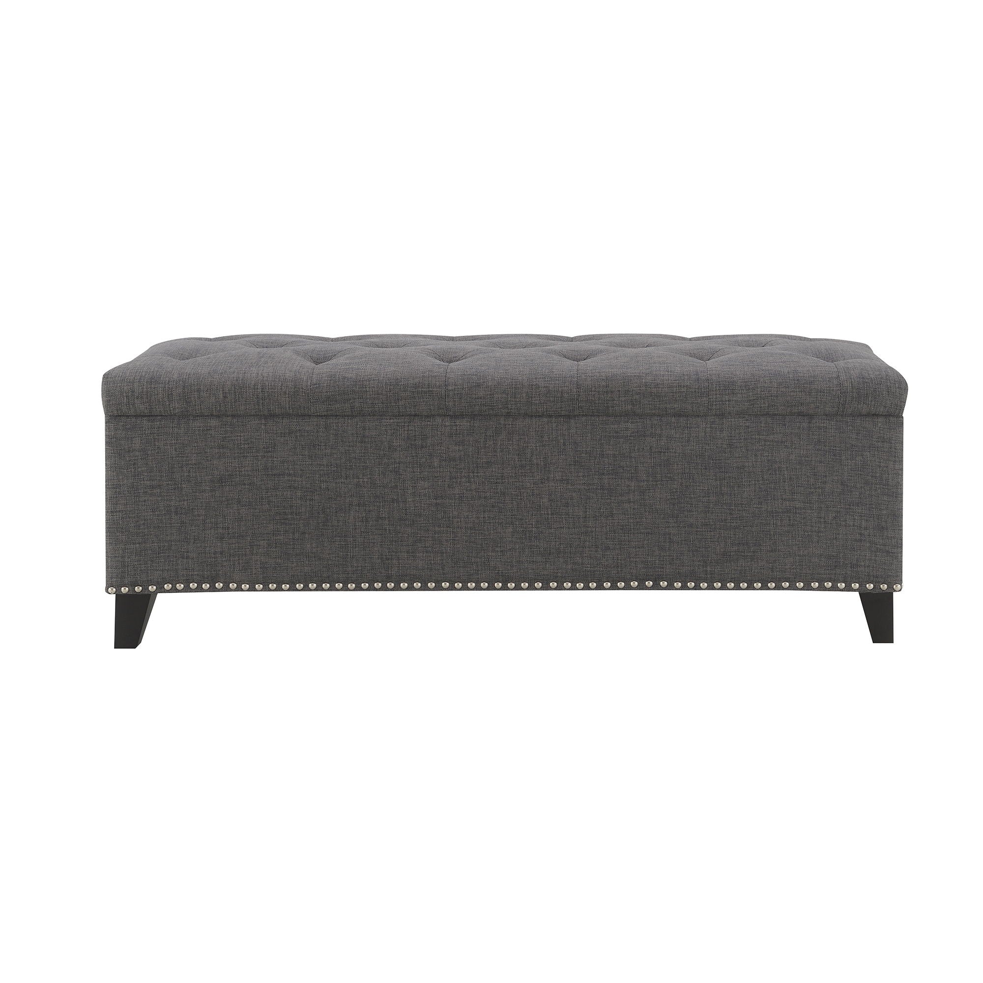 Button-Tufted Storage Ottoman With Safety Close Hinge - Image 5