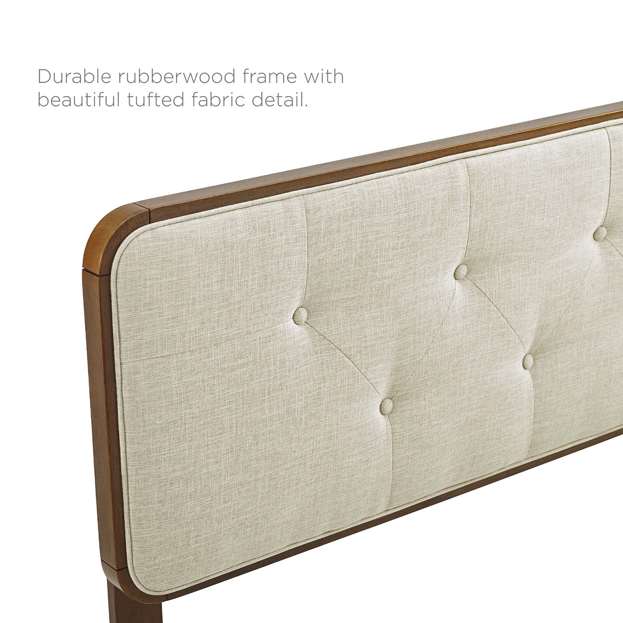 Button Tufted Upholstered Wood Headboard - Image 9