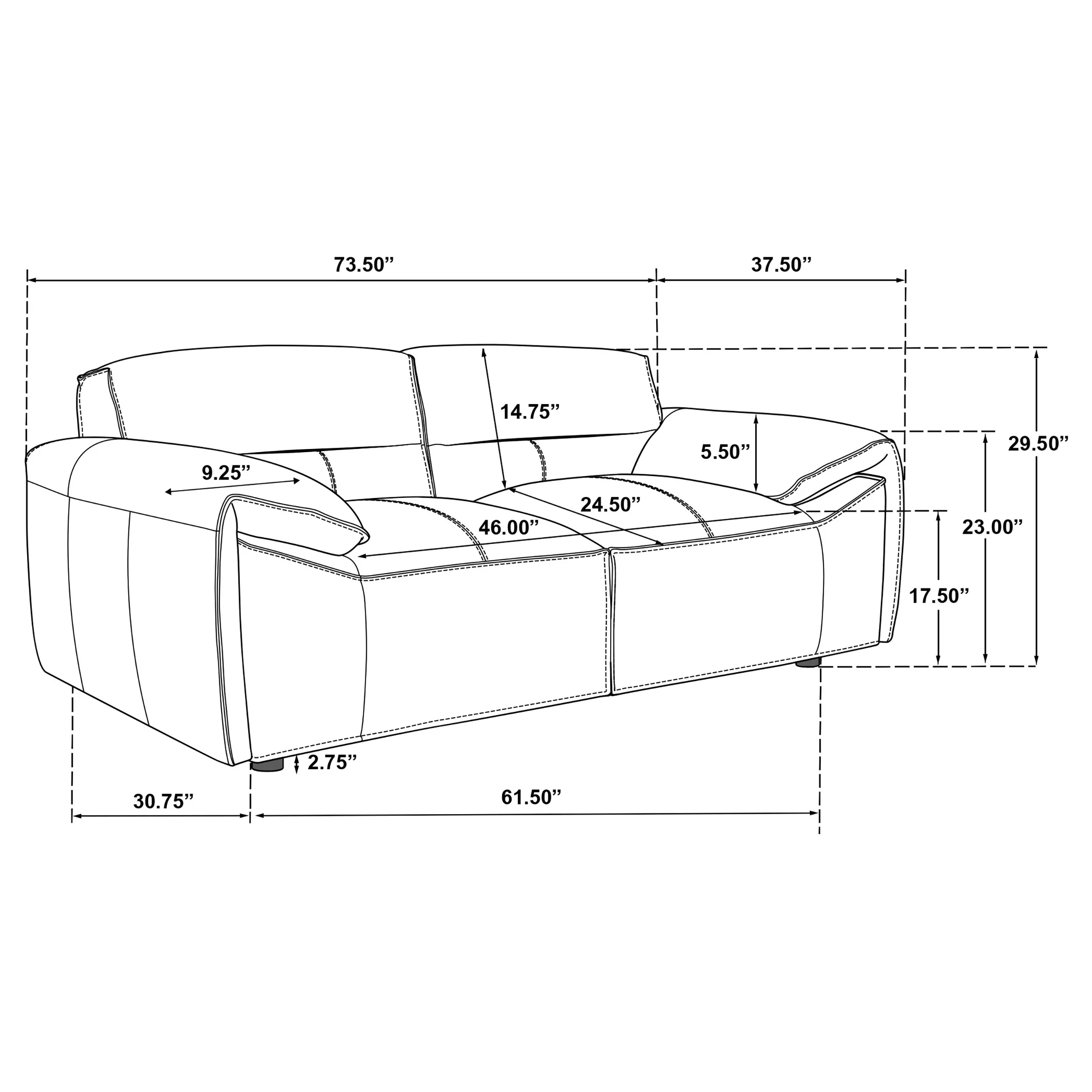 Buxton 2-Piece Leather Sofa Set in Graphite - Image 11