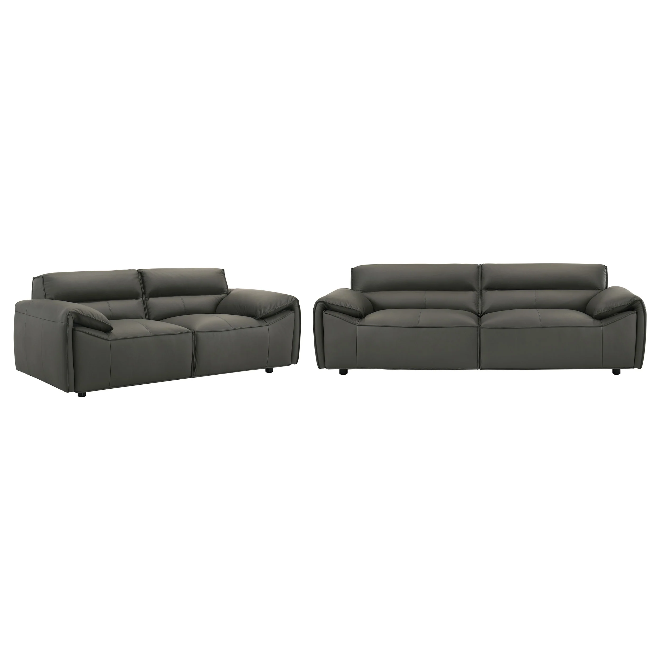 Buxton 2-Piece Leather Sofa Set in Graphite - Image 3