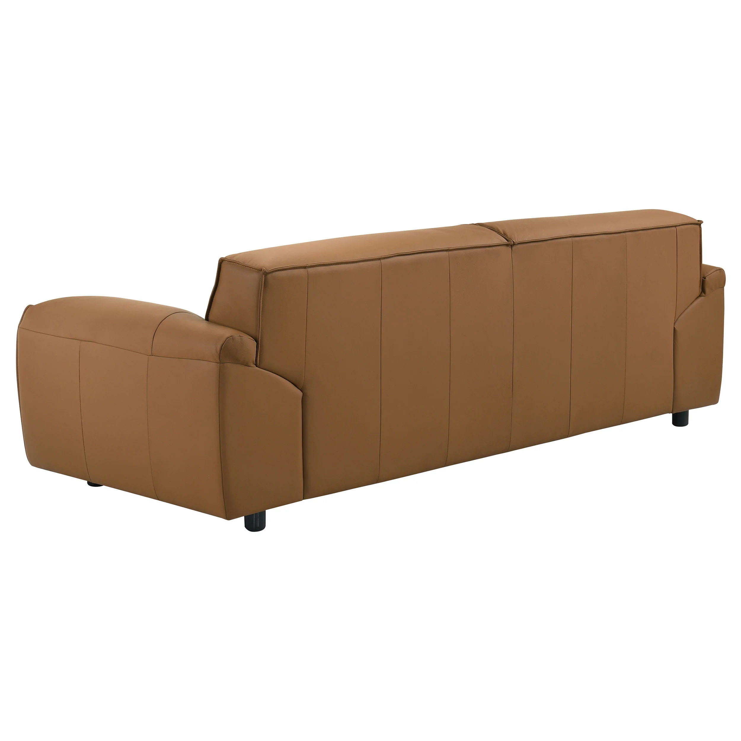 Buxton 2-Piece Orange Leather Upholstered Sofa Set - Image 5
