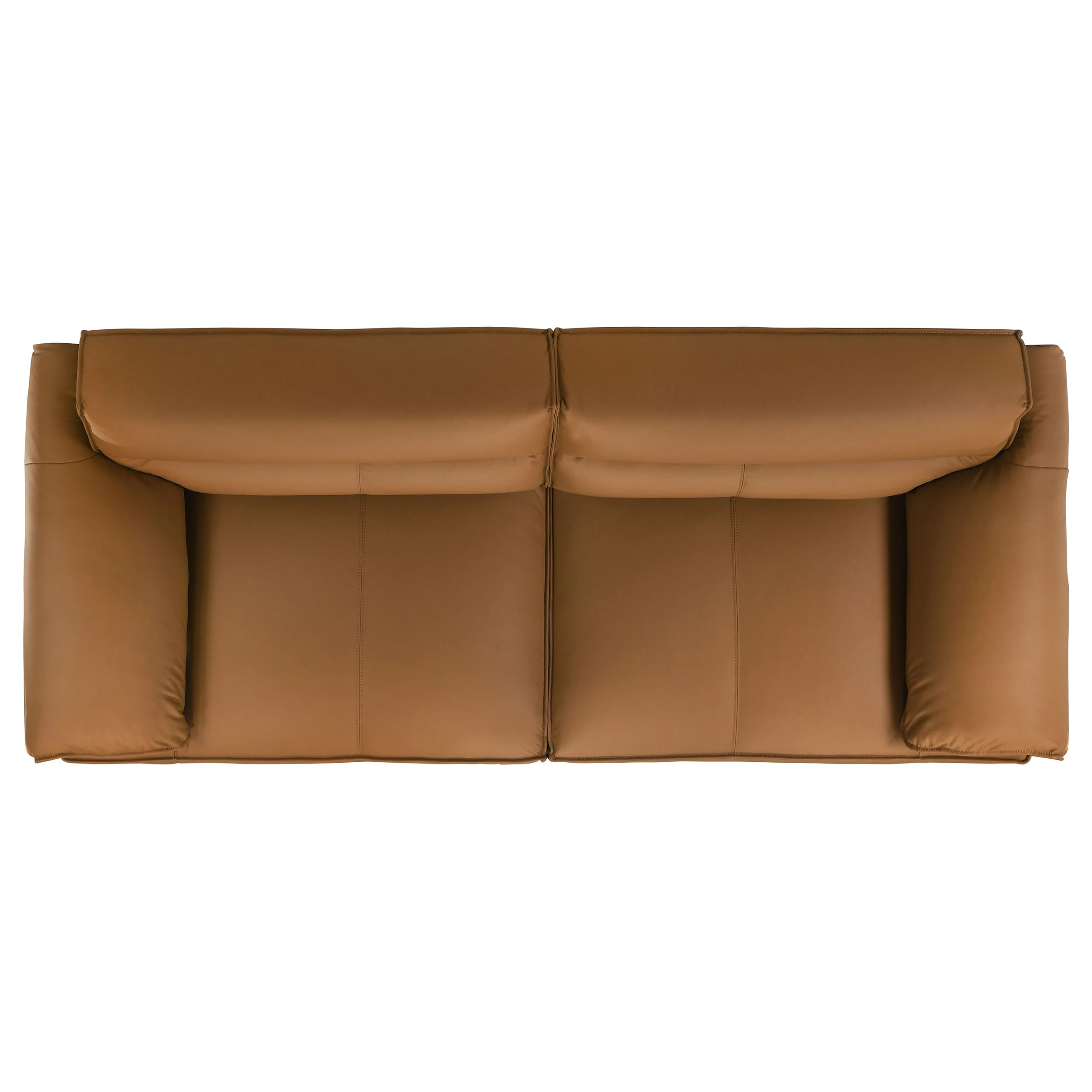 Buxton 2-Piece Orange Leather Upholstered Sofa Set - Image 7