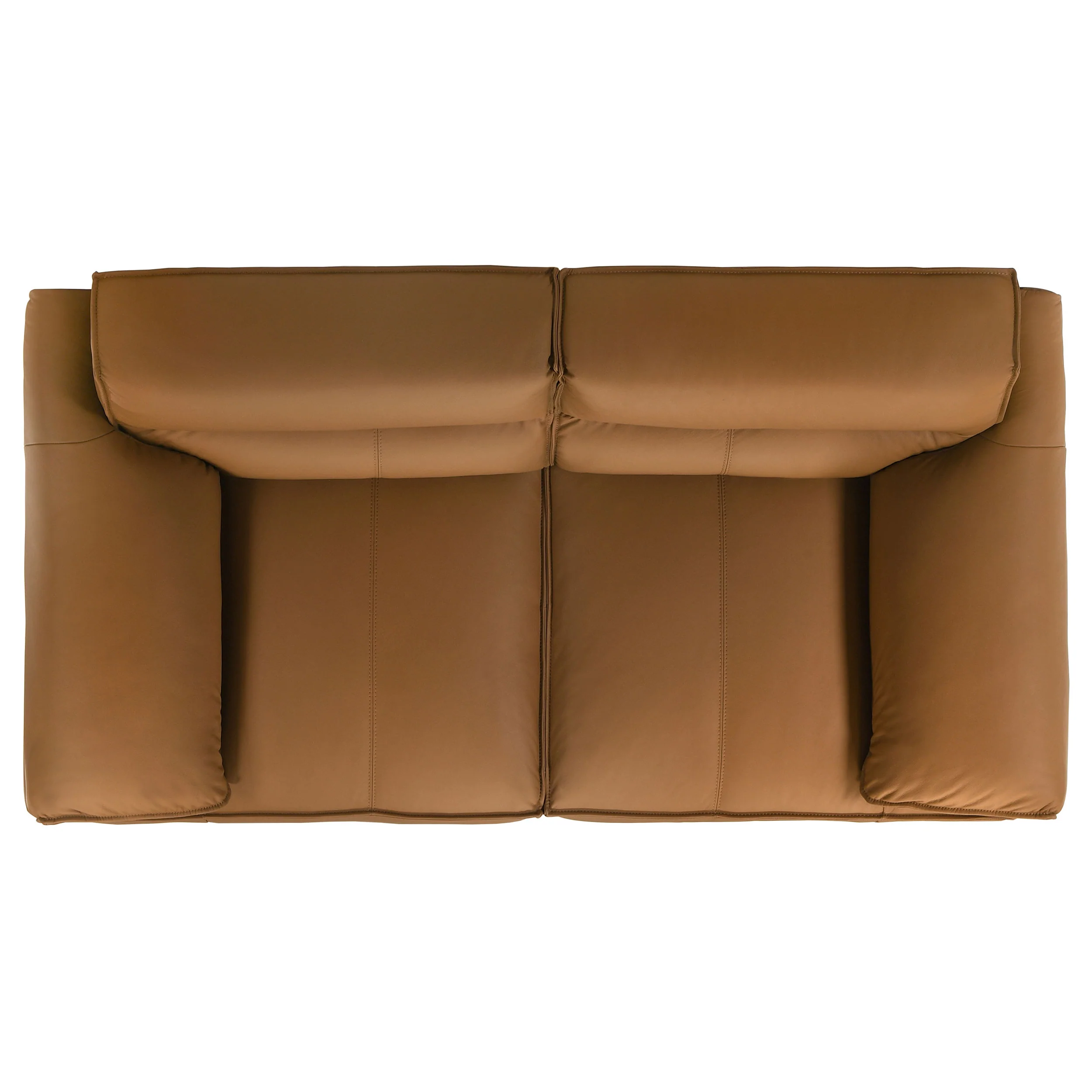 Buxton Top Grain Leather Loveseat in Orange - Image 7