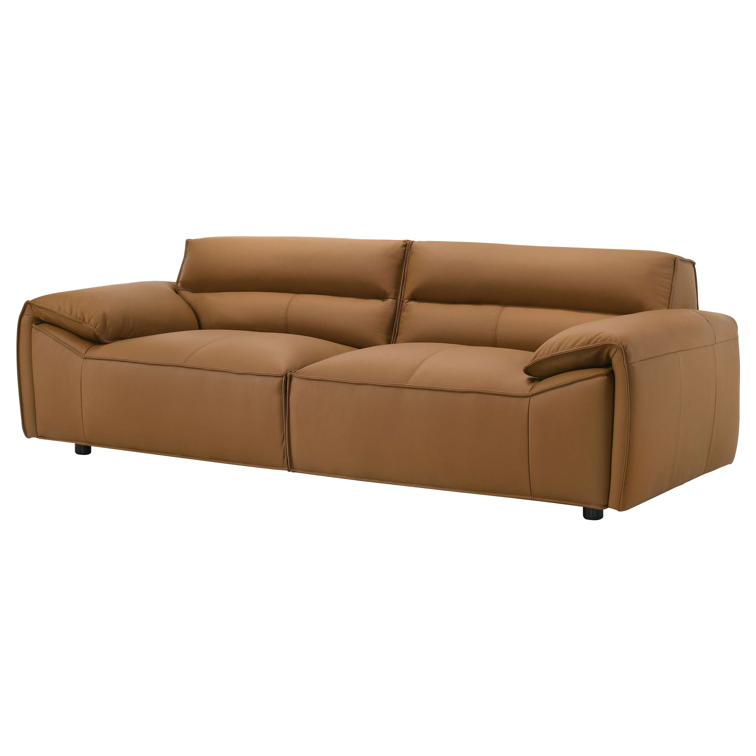 Buxton Top Grain Leather Upholstered Sofa - Orange - Image 2