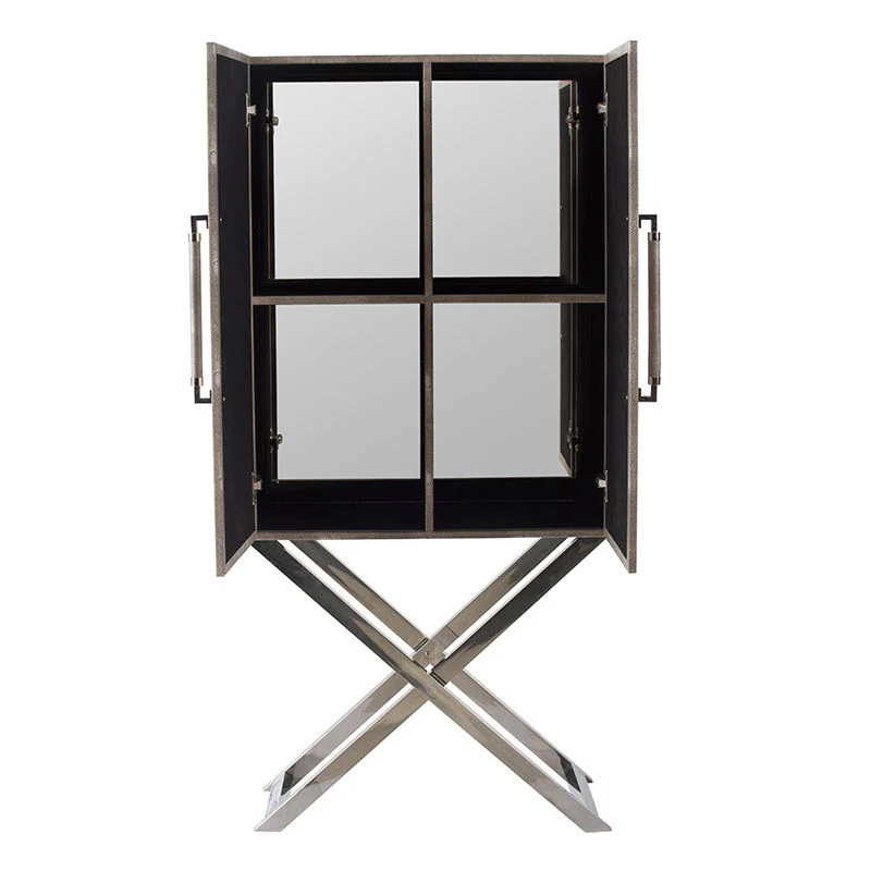 Cabinet - Silver - Faux Leather - Image 8