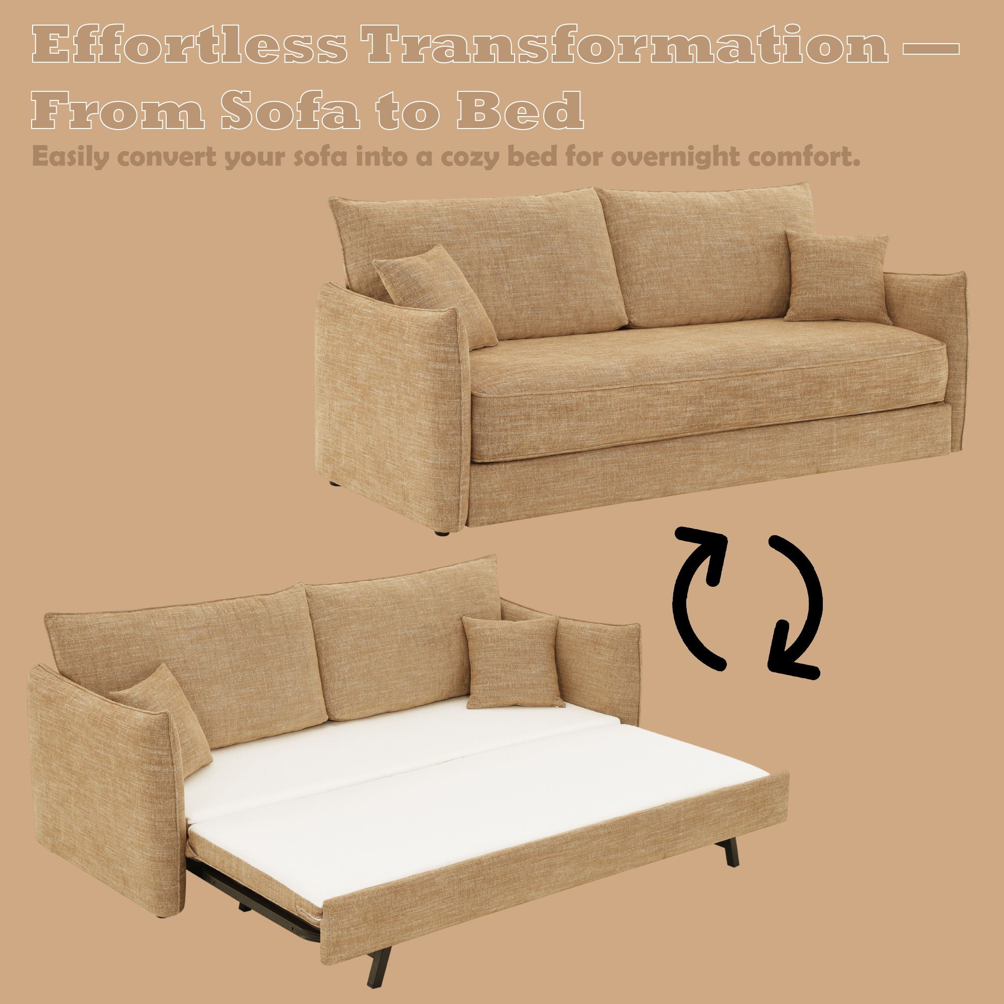Cadie - Sofa With 2 Pillows - Mocha - Image 4