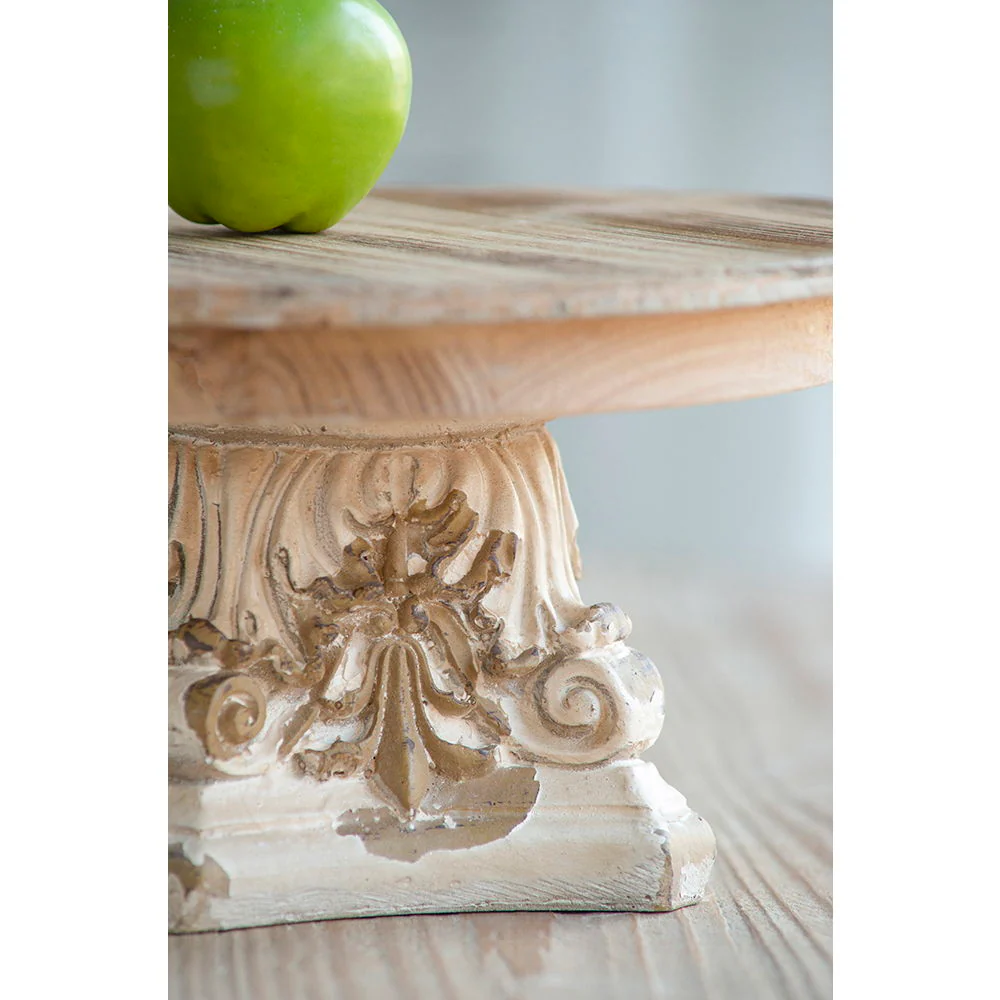 Cake Stand, Cake Plate With Magnesium Base - Cream / Brown - Image 4