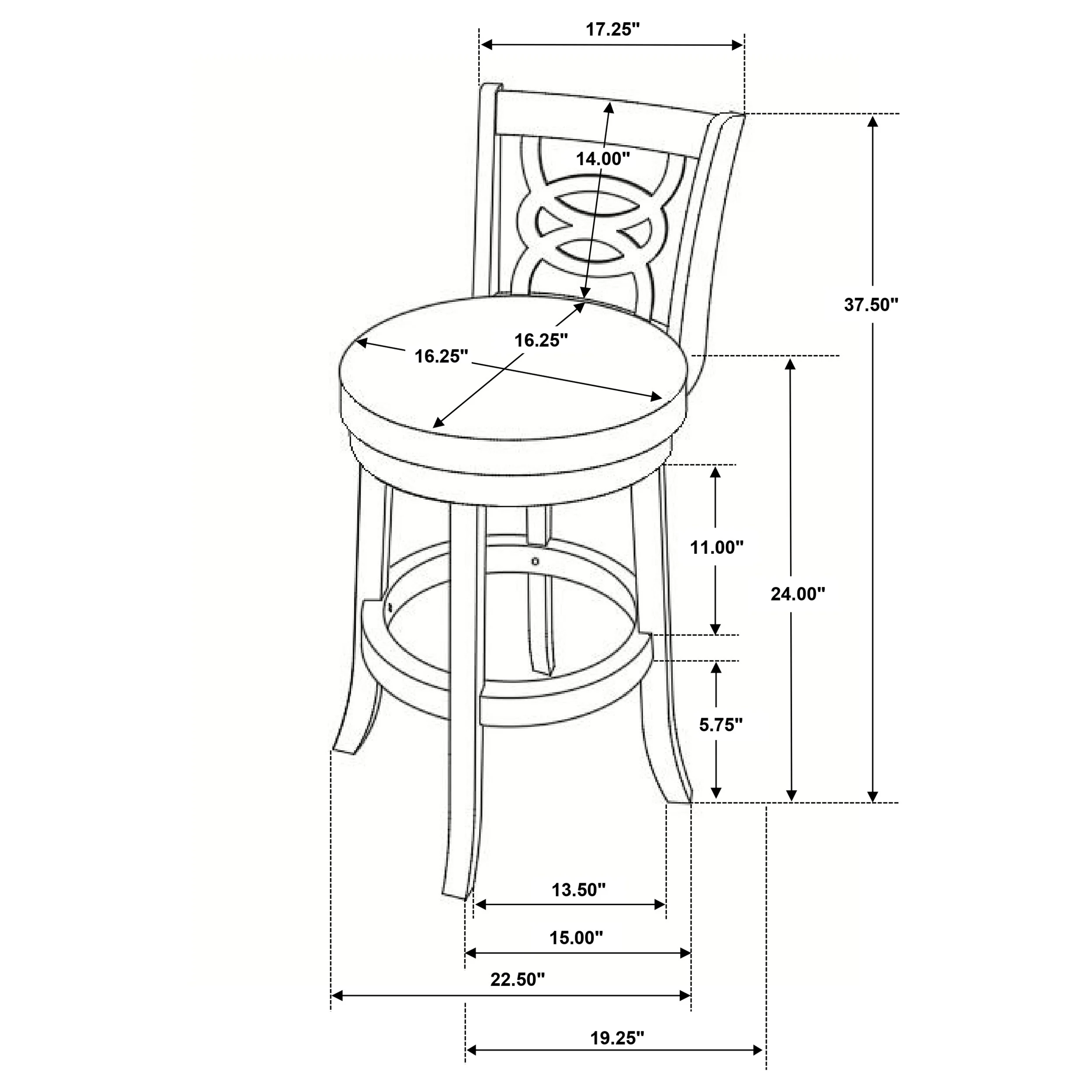 Calecita Wood Swivel Counter Stool Cappuccino, Set of 2 - Image 11