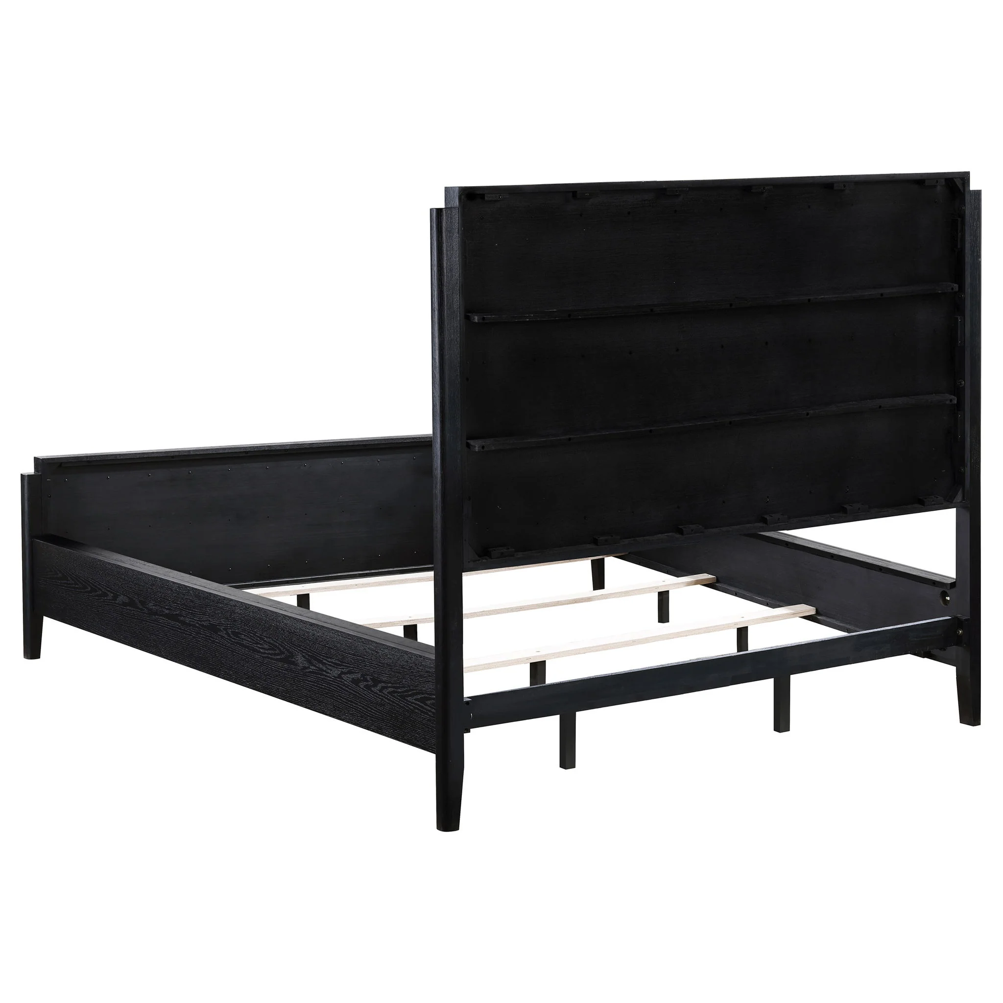 California King 5 Piece Bedroom Set With Fluted Detailing - Black - Image 3