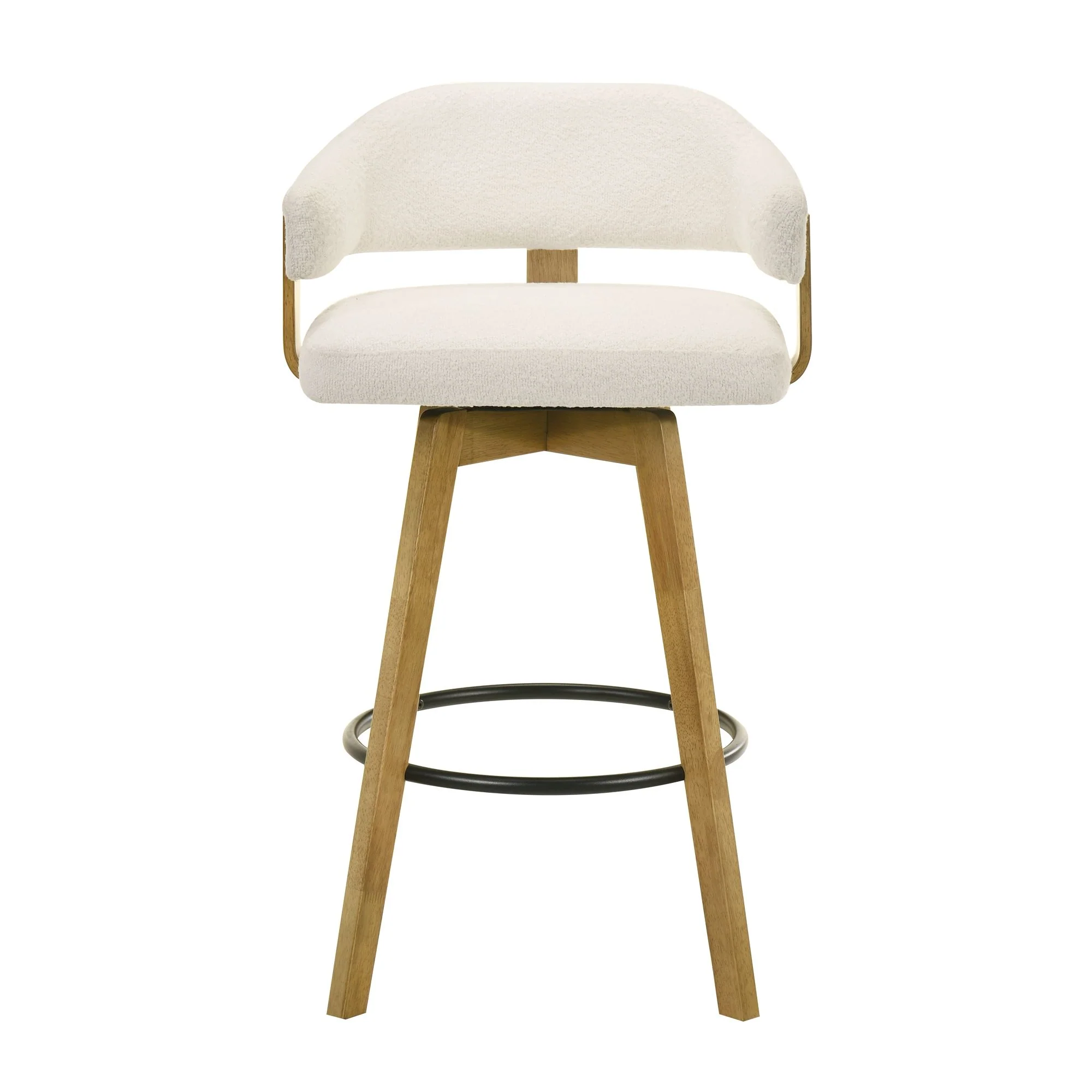 Callah - Contemporary Natural Wood Bar Height Kitchen Bar Stool - Image 8