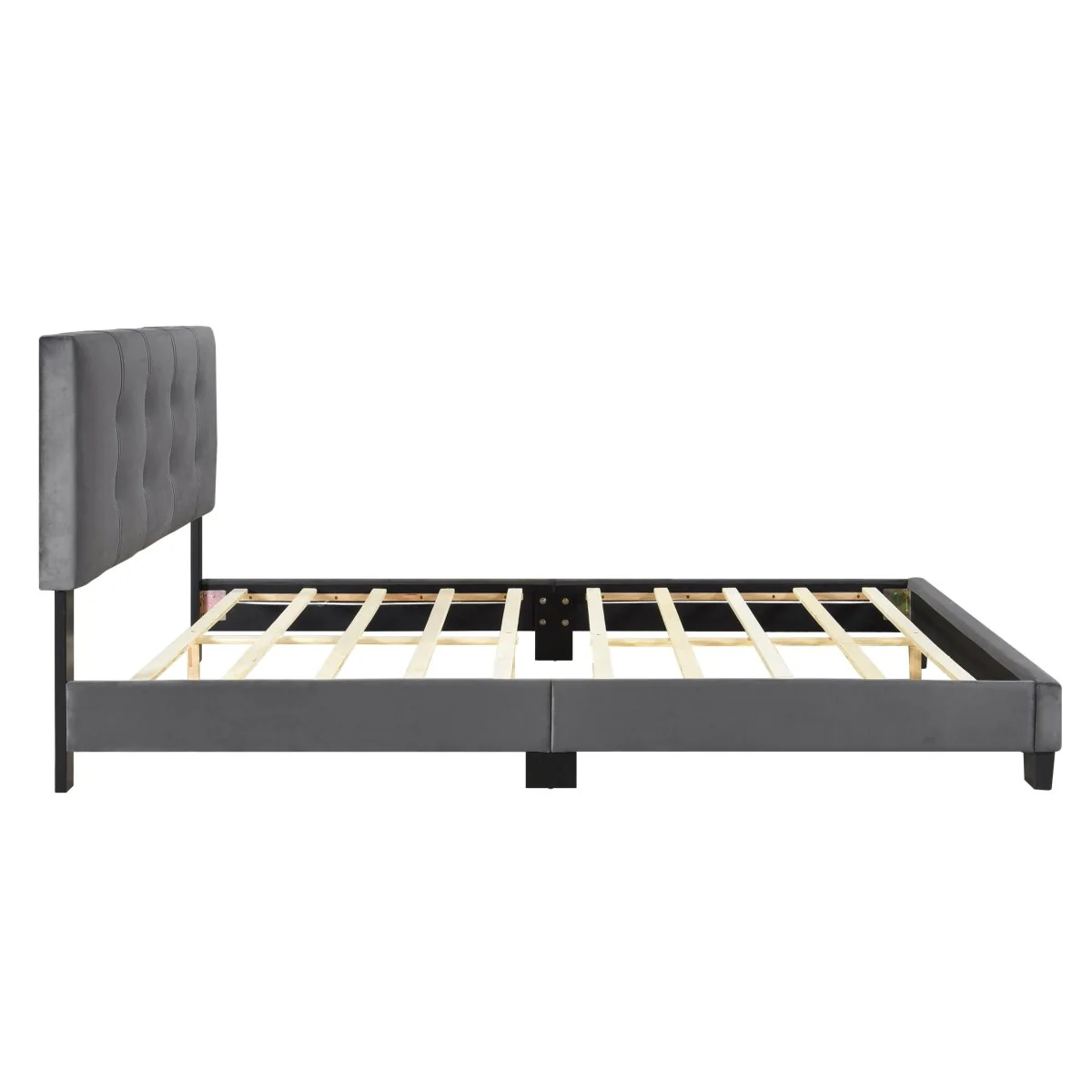 Callera Velvet Upholstered Platform Bed in Adjustable Tufted Design - Image 15