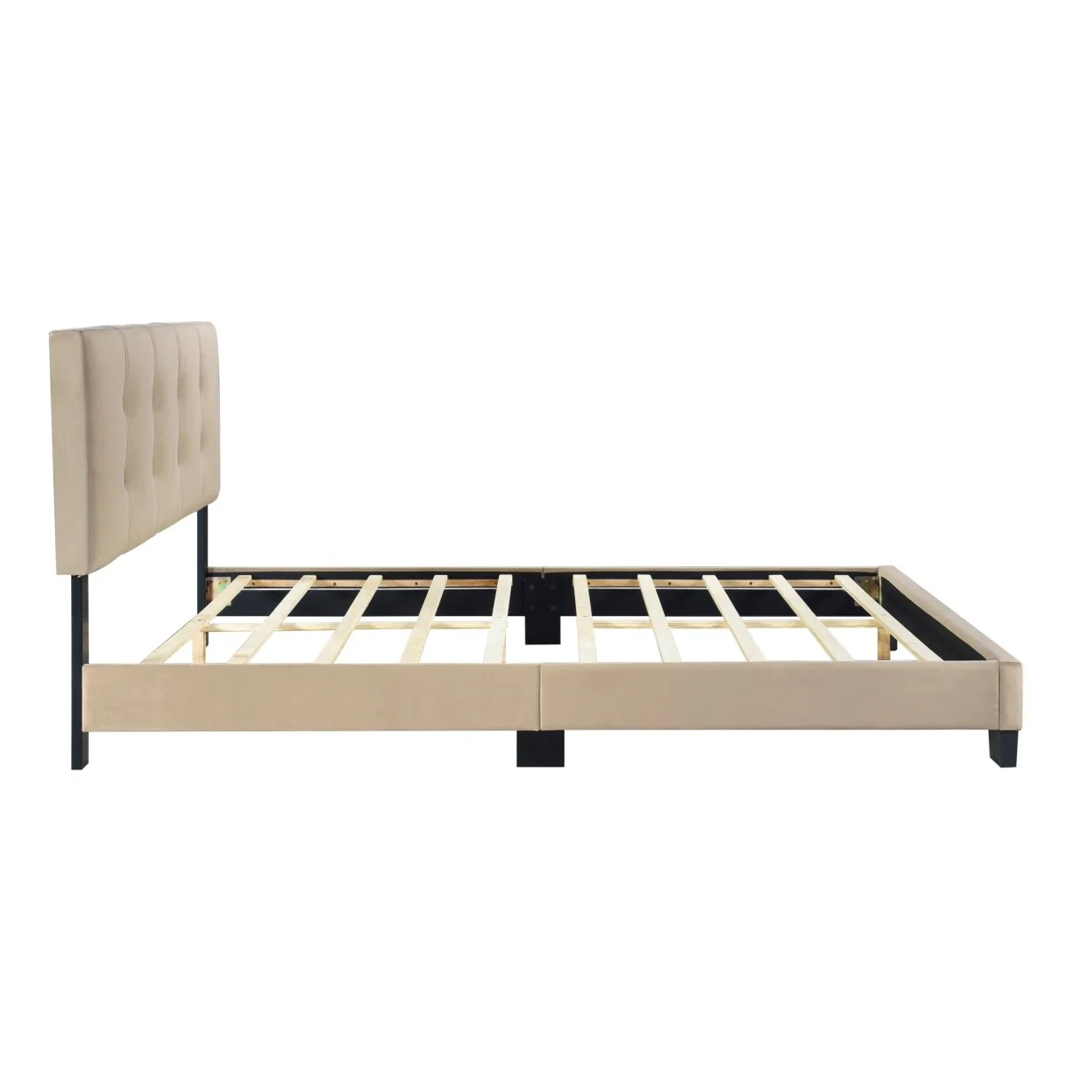 Callera Velvet Upholstered Platform Bed in Adjustable Tufted Design - Image 7