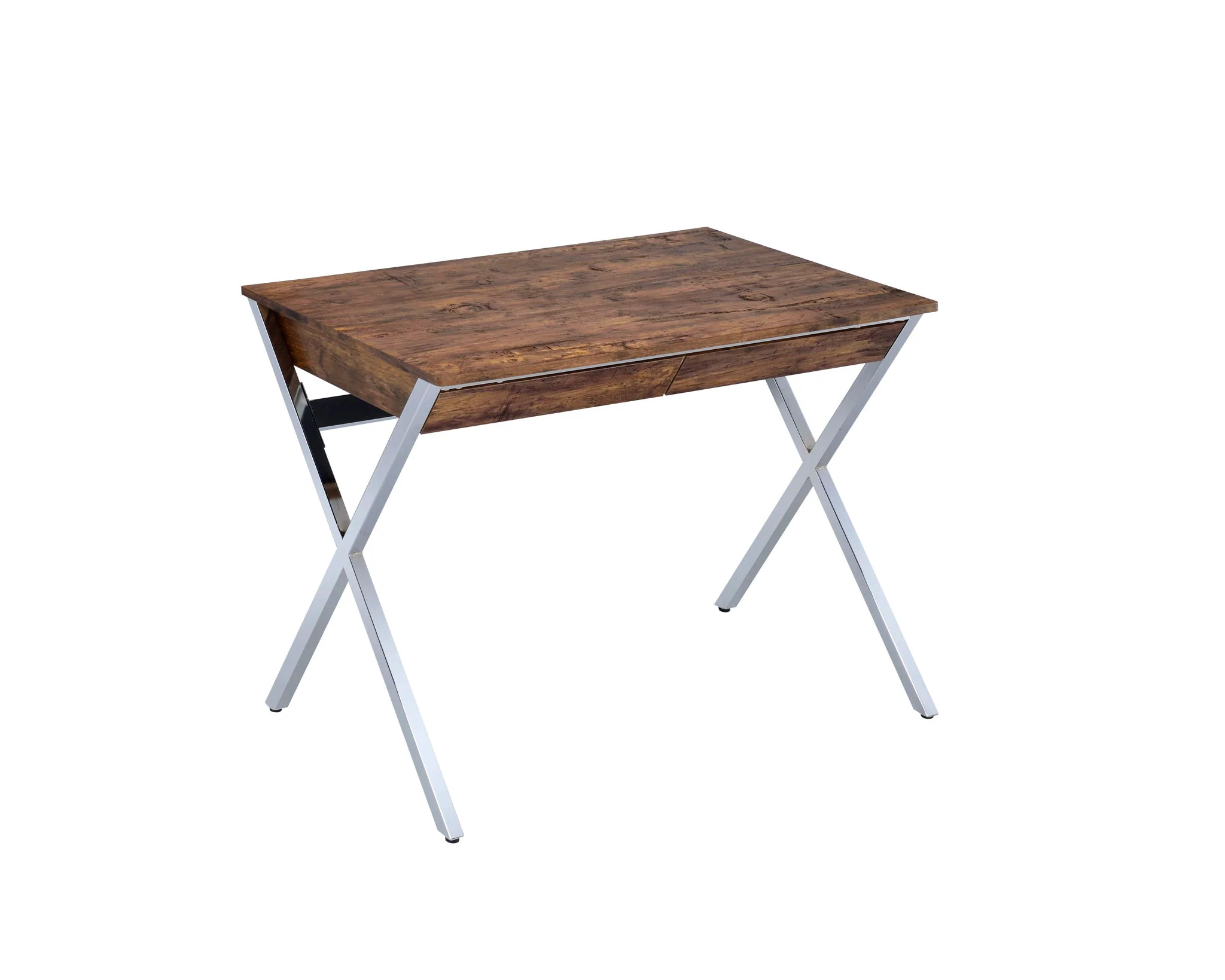 Callers - Weathered Writing Desk - Chrome / Oak - Image 4