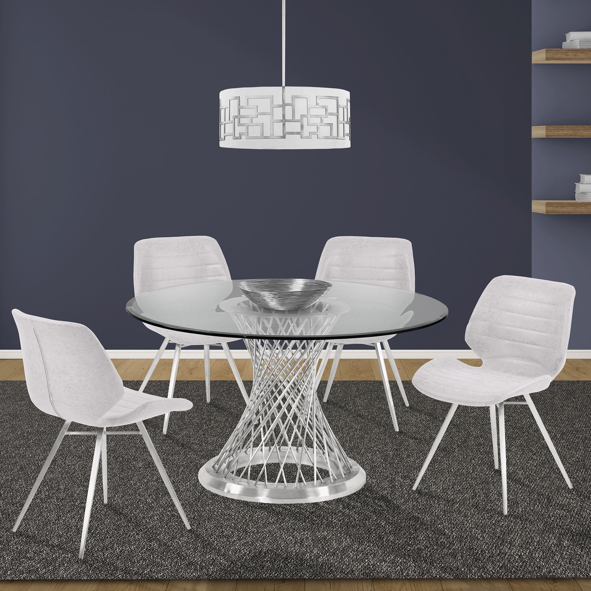 Calypso - Contemporary Dining Table Tempered Glass Top - Clear - Image 4