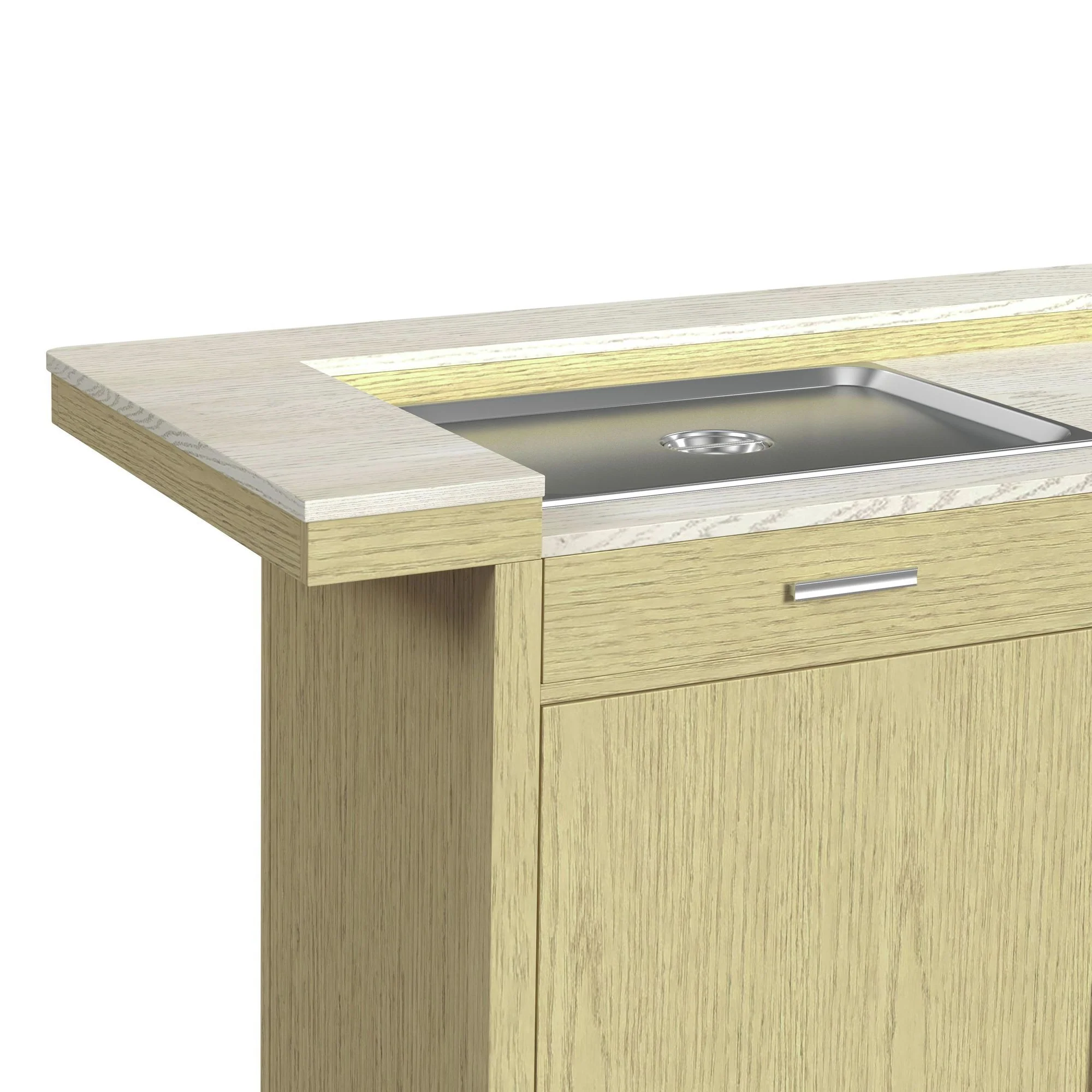 Cambrie - Bar Table With LED - Off-White And Natural - Image 2