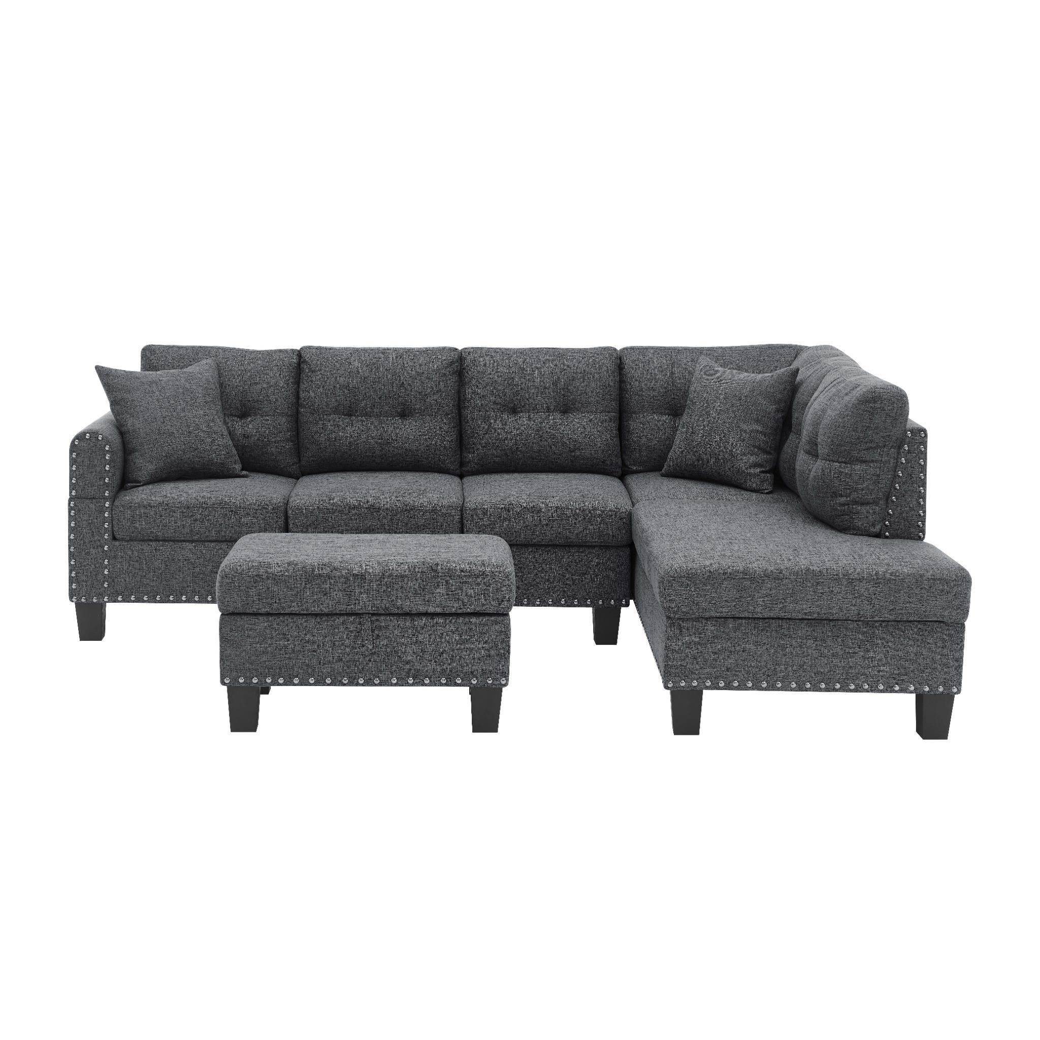 Camden - Power Sectional Sofa With Storage Ottoman And Built In Charging Ports - Gray - Image 5