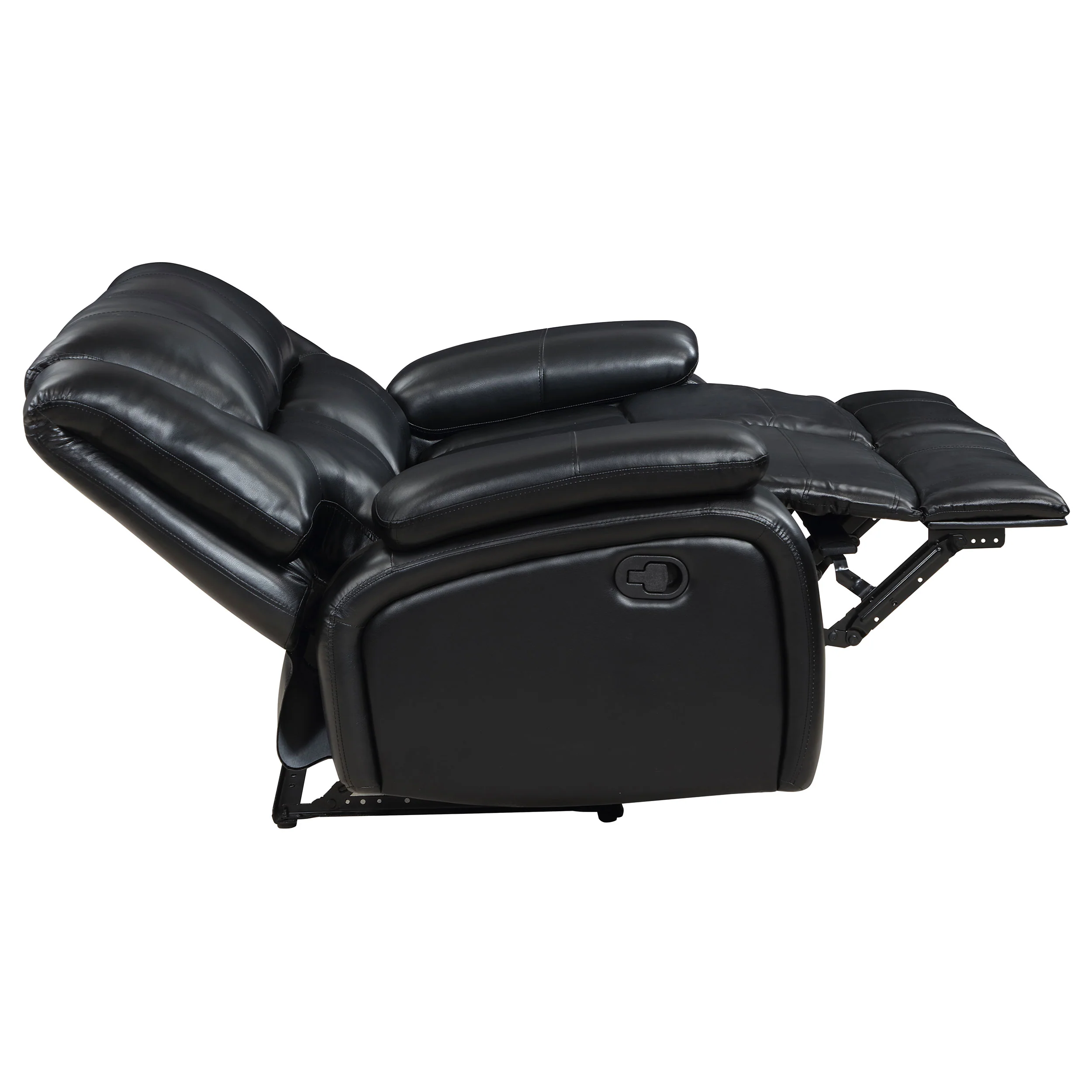 Camila Upholstered Motion Reclining Loveseat in Black - Image 6