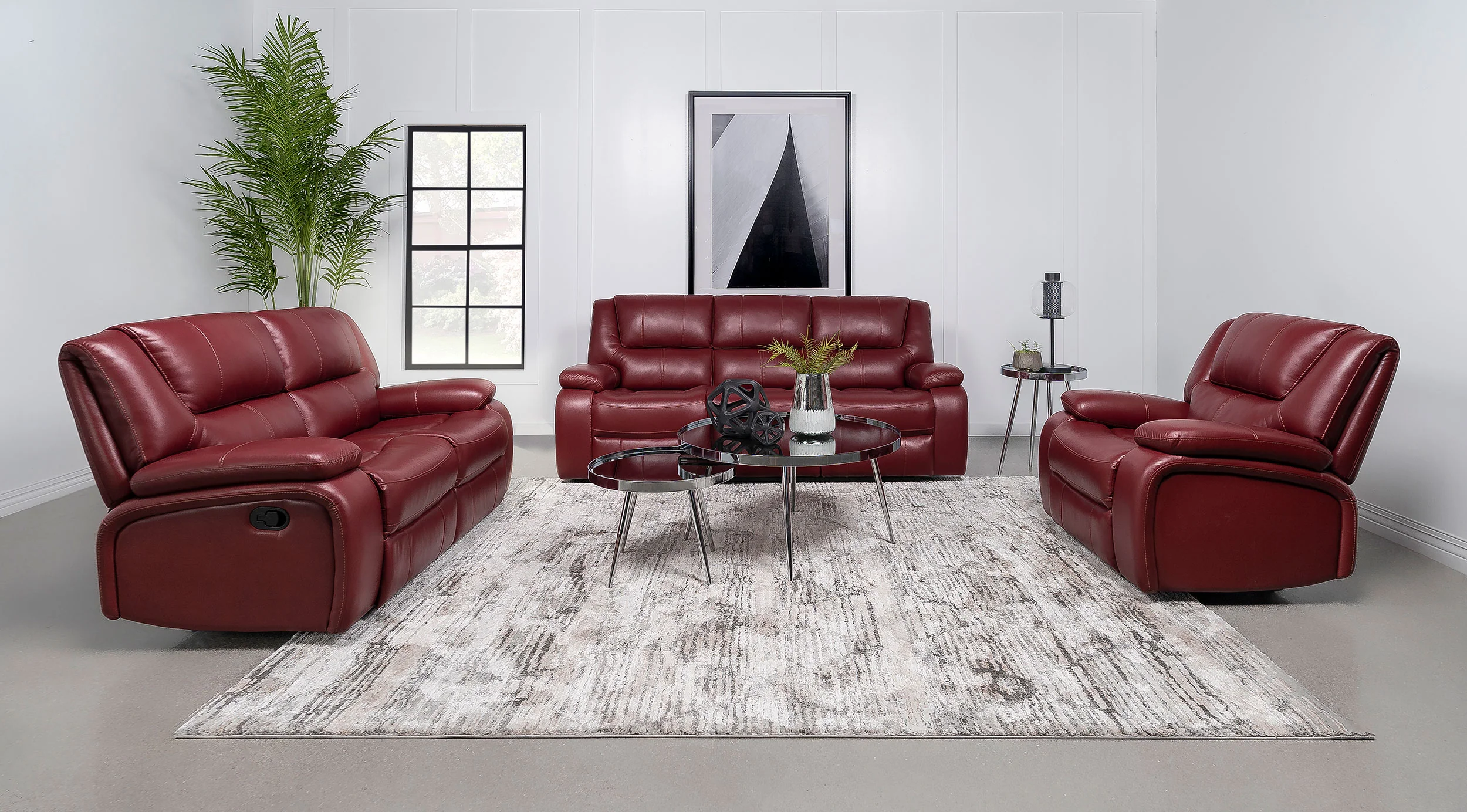 Camila Upholstered Motion Reclining Sofa in Red - Image 12