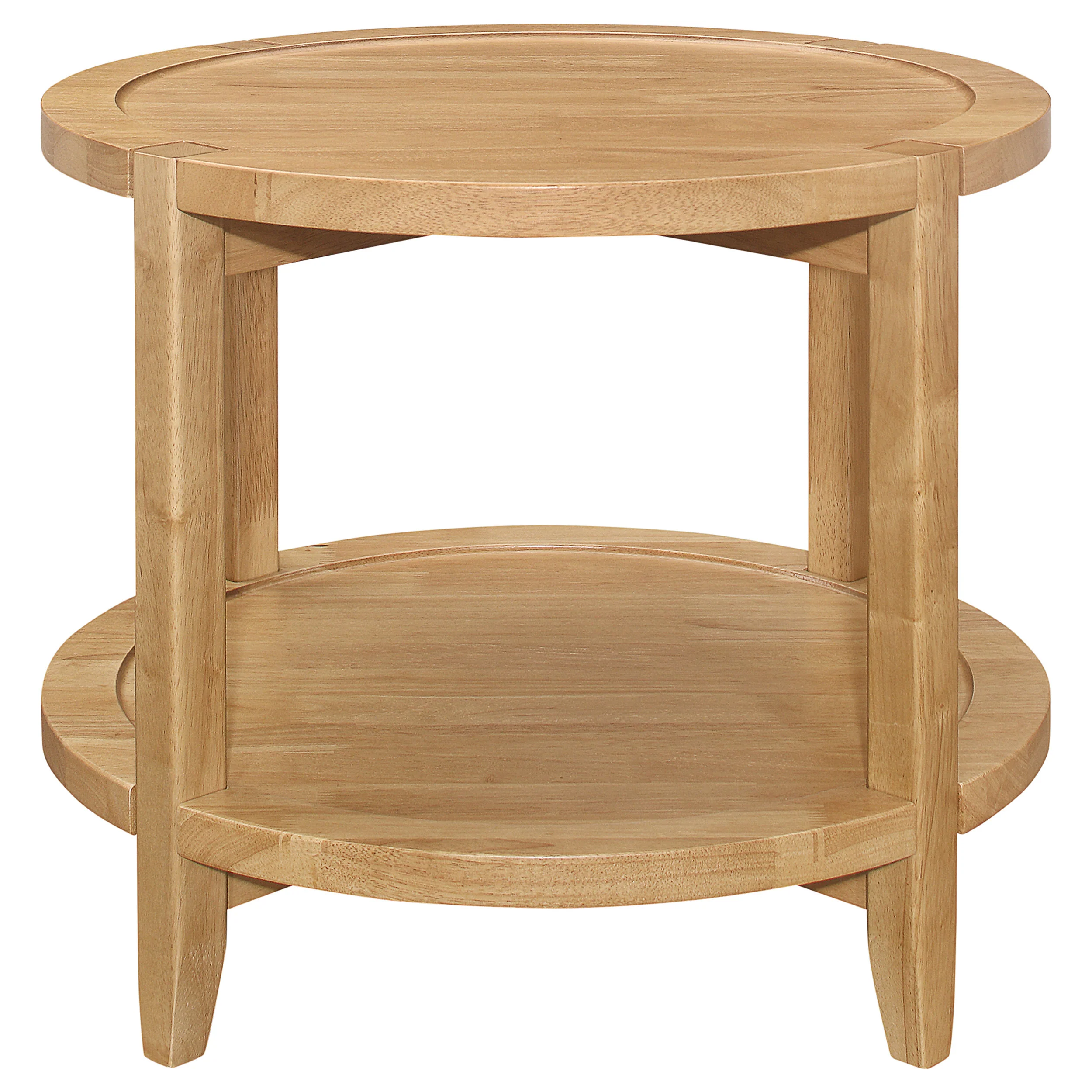 Camillo Round Solid Wood Side Table in Maple Brown - Image 5