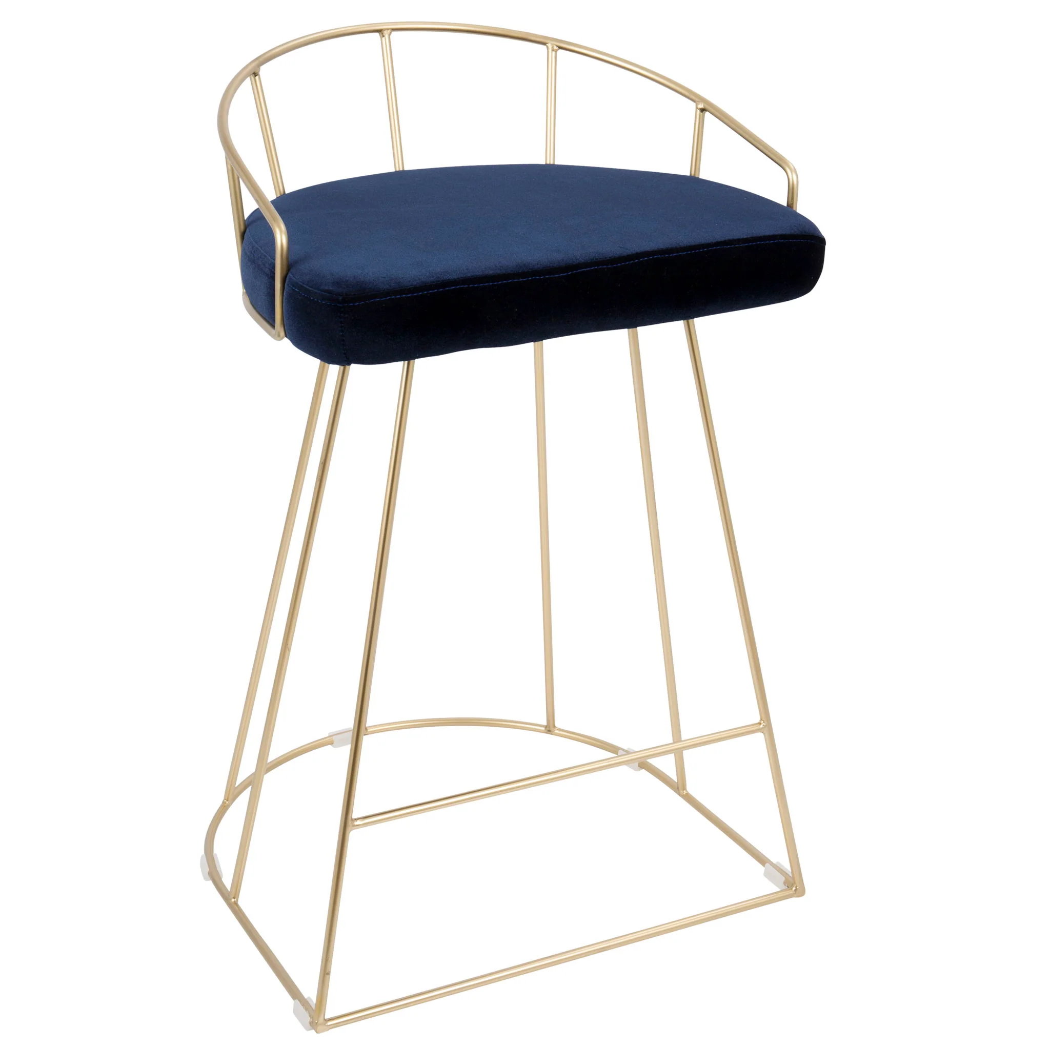 Canary - Contemporary / Glam Counter Stool (Set of 2) - Gold / Blue - Image 3