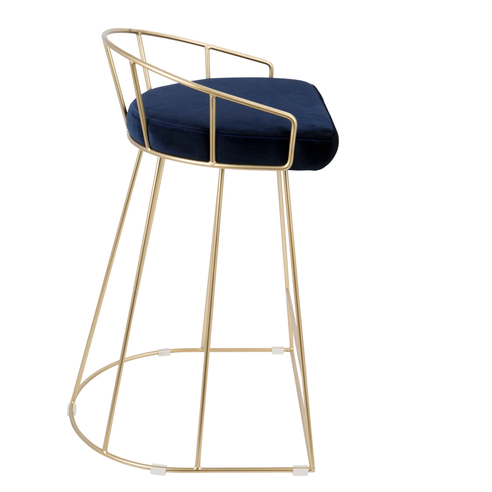 Canary - Contemporary / Glam Counter Stool (Set of 2) - Gold / Blue - Image 4
