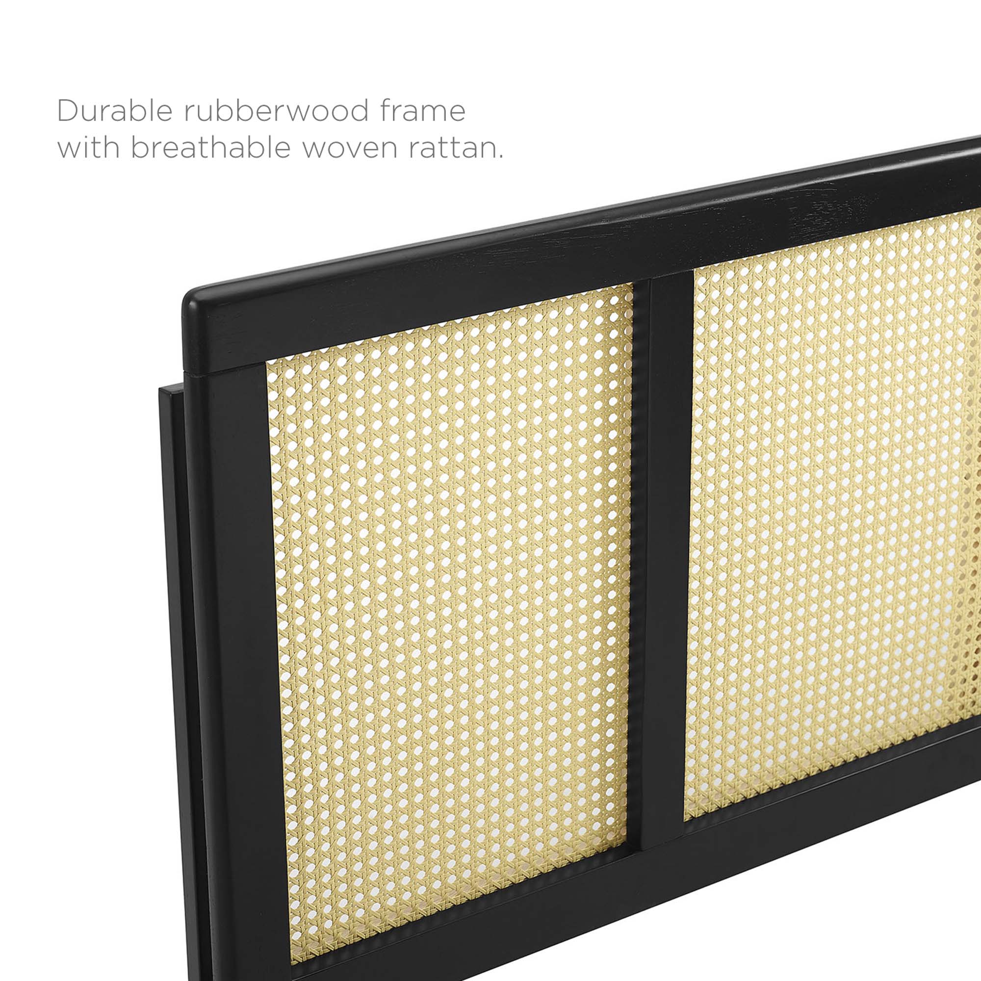 Cane Woven Wood Headboard - Image 2