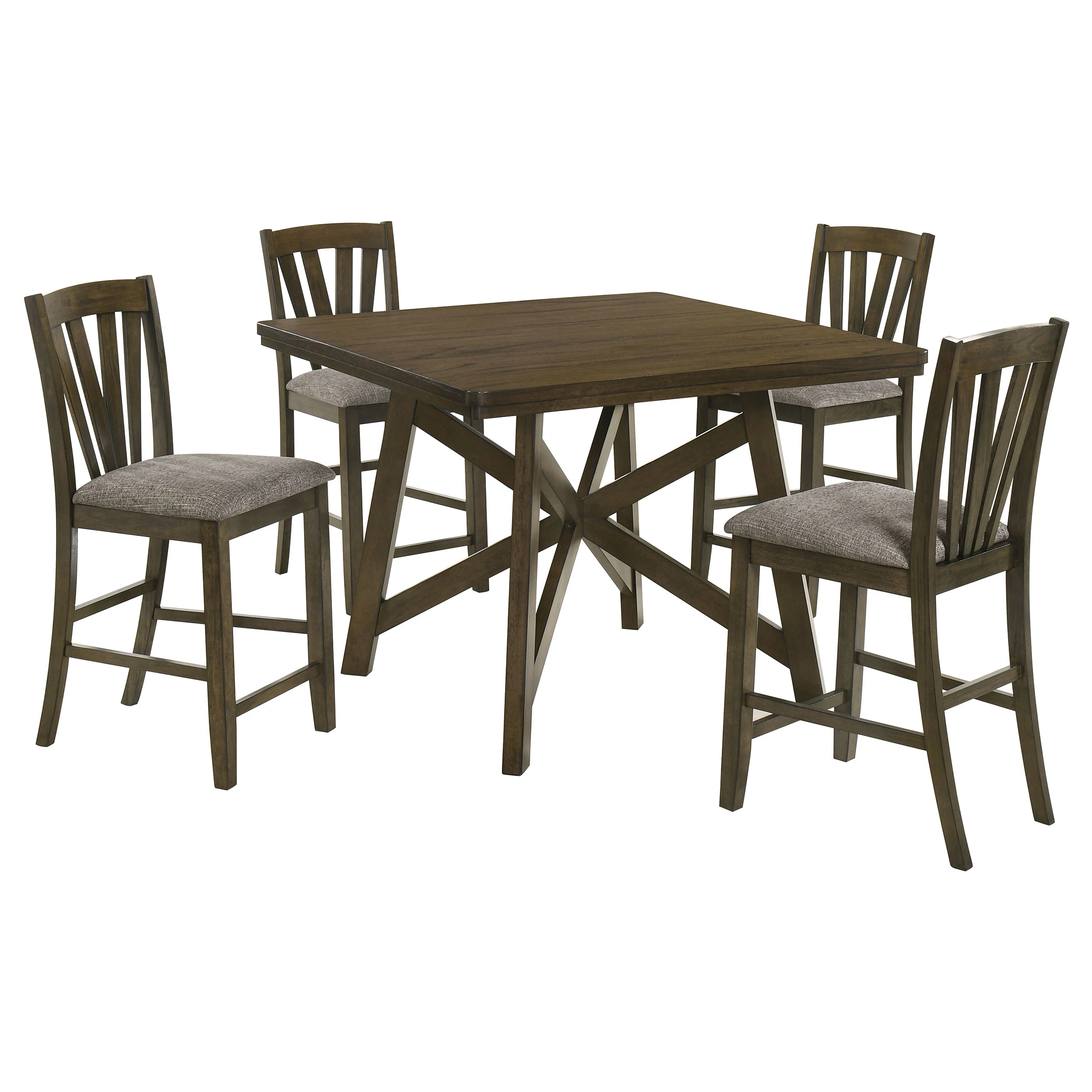 Canfield 5-Piece Counter Height Dining Set in Brown - Image 4