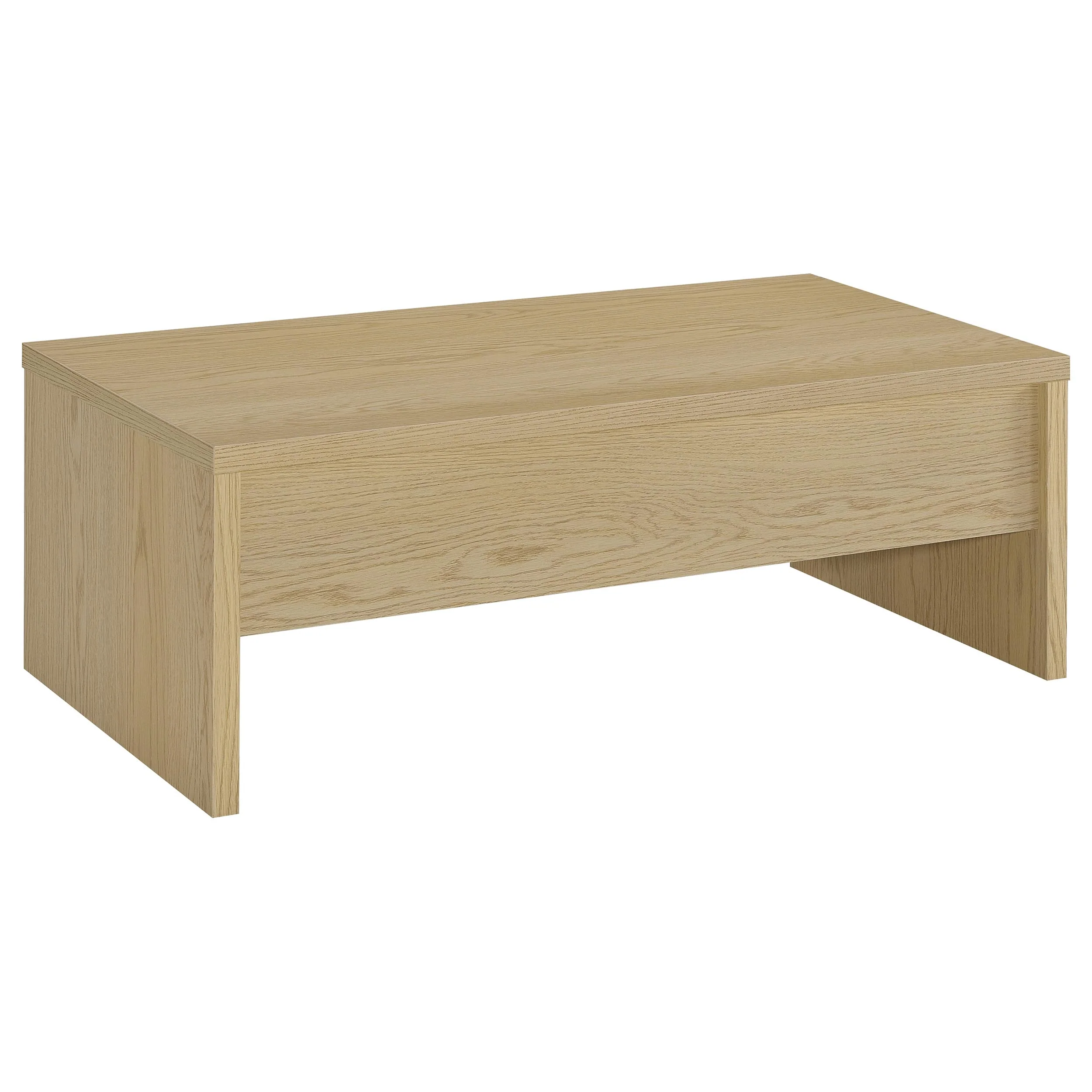 Canoga 2-Piece Lift Top Cocktail Coffee Table Set Light Oak - Image 10