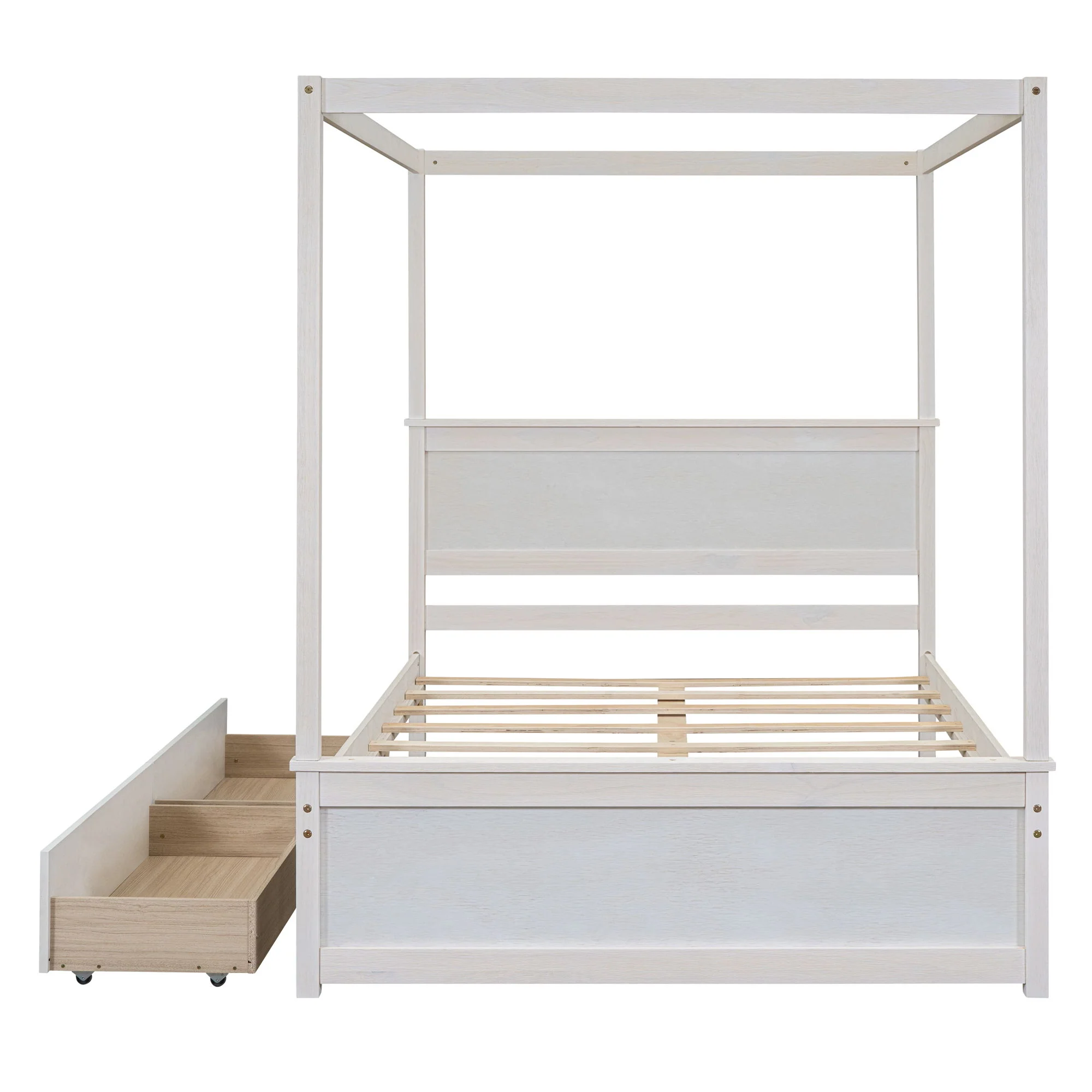 Canopy Platform Bed With Drawers, Support Slats, No Box Spring Needed - Image 10