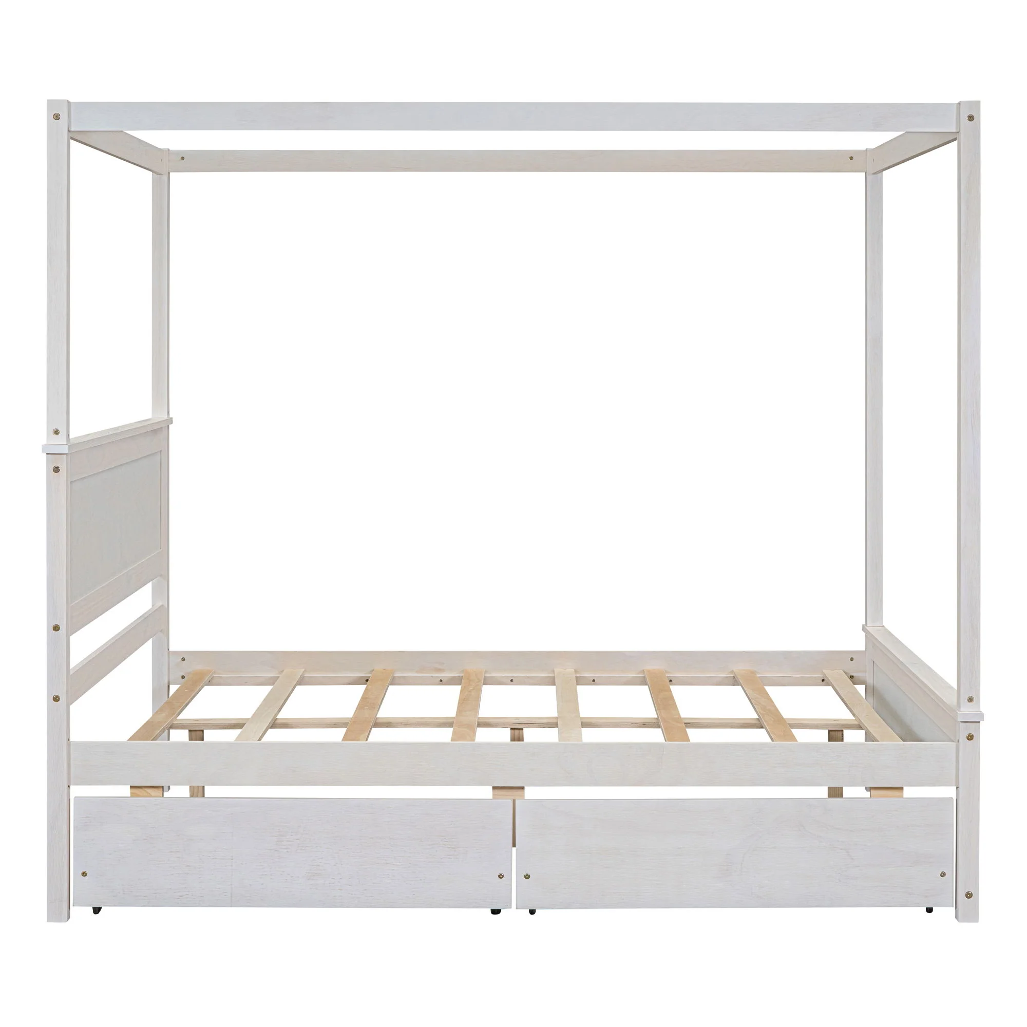 Canopy Platform Bed With Drawers, Support Slats, No Box Spring Needed - Image 16