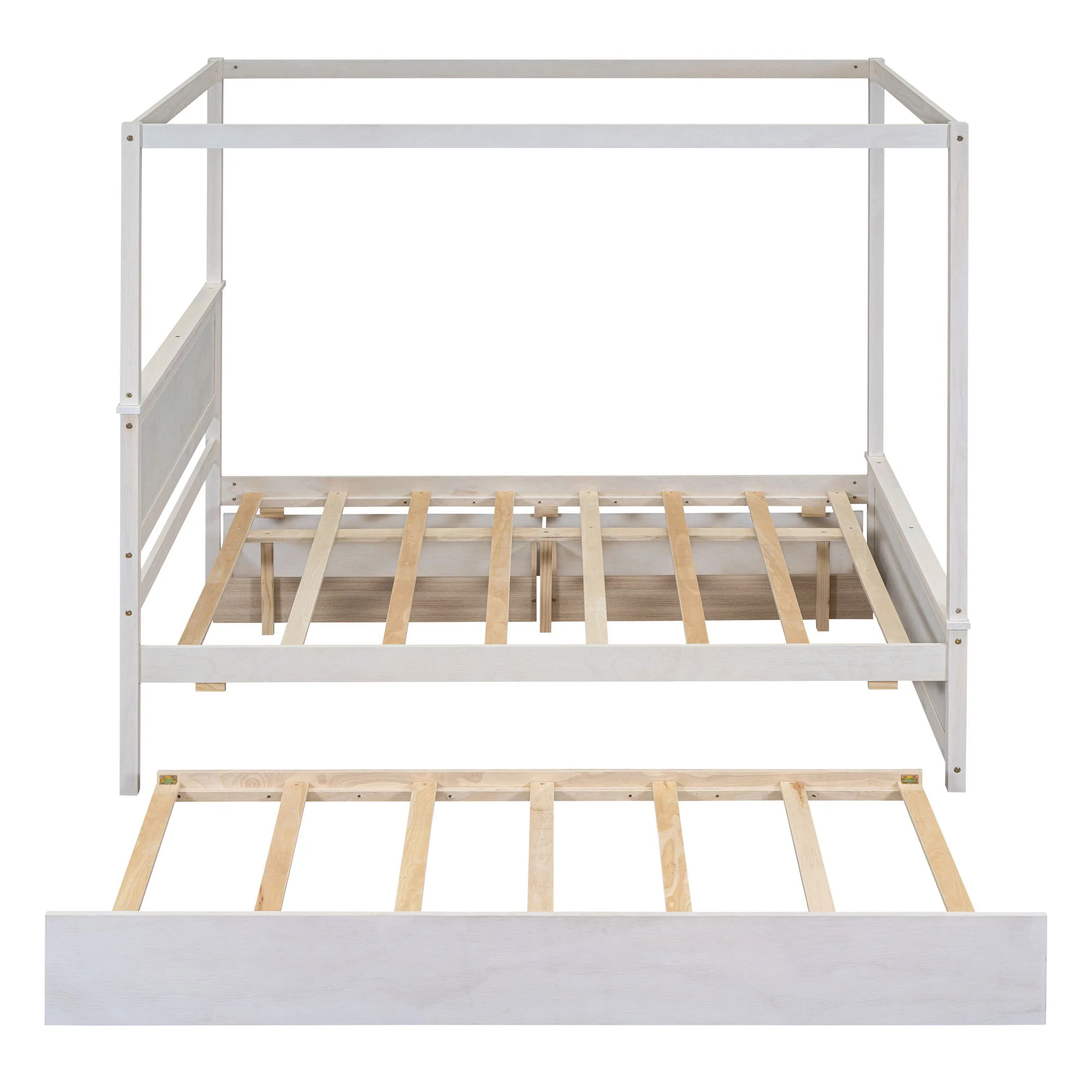 Canopy Platform Bed With Drawers, Support Slats, No Box Spring Needed - Image 25