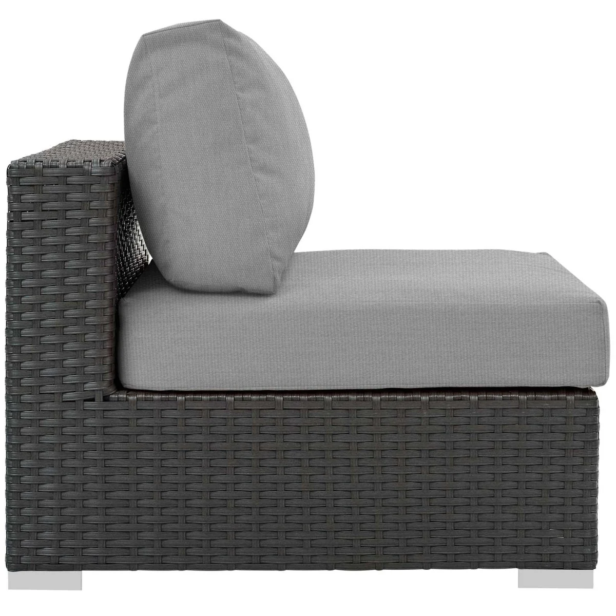 Canvas Outdoor Patio Armless Chair – Wicker Rattan with Sunbrella Fabric - Image 6