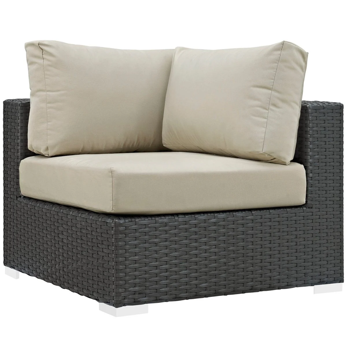 Canvas Outdoor Patio Corner Chair – Wicker Rattan with Sunbrella Fabric - Image 12