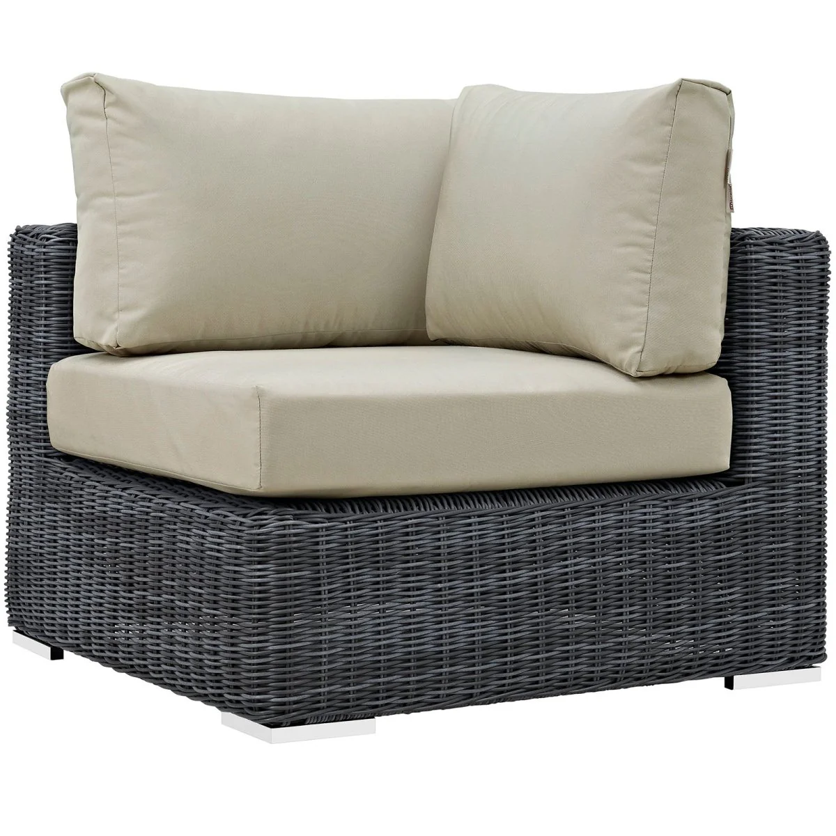 Canvas Outdoor Wicker Corner Chair Featuring Sunbrella® Performance Fabric - Image 10